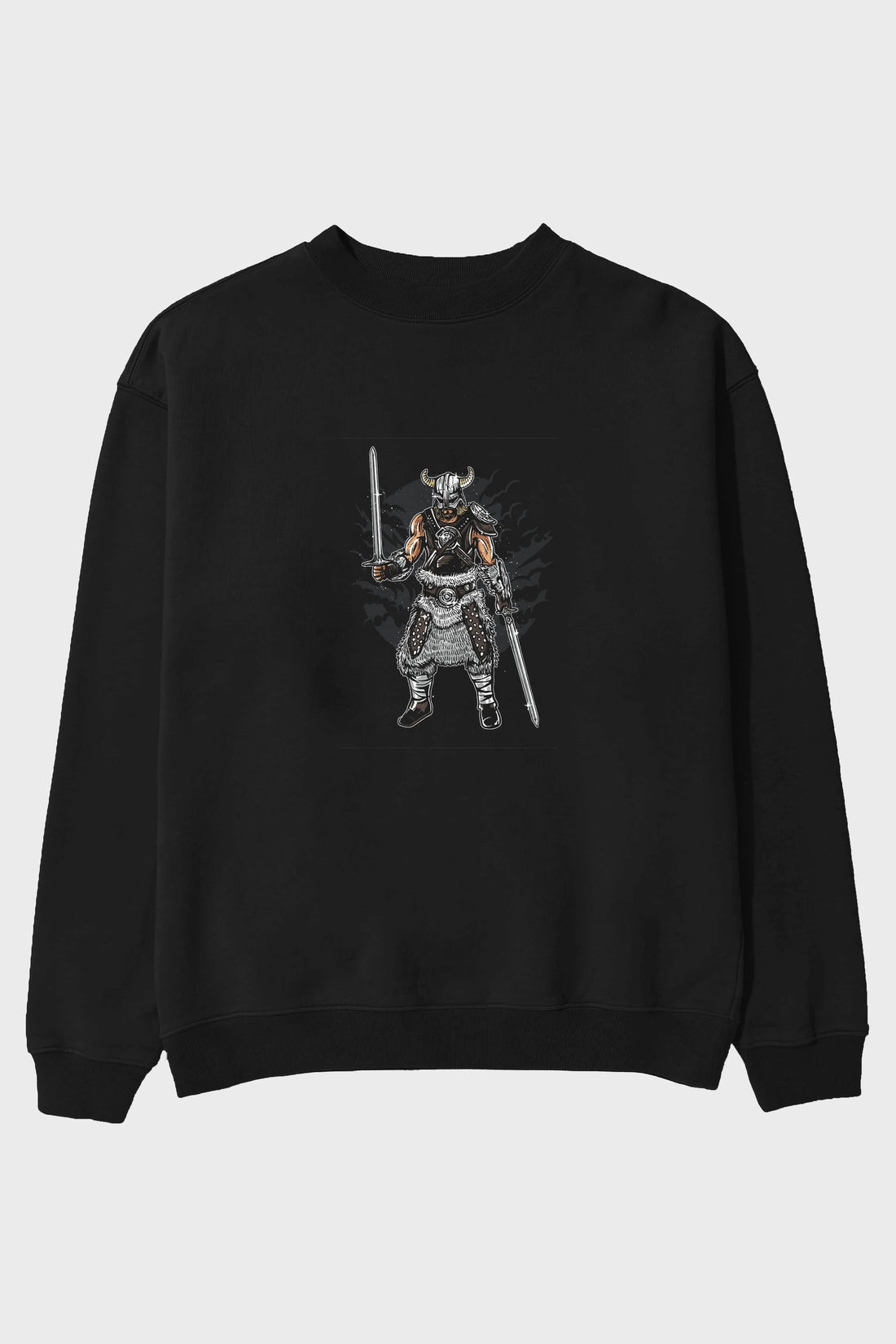 Dark Viking Ön Baskılı Oversize Sweatshirt Erkek Kadın Unisex