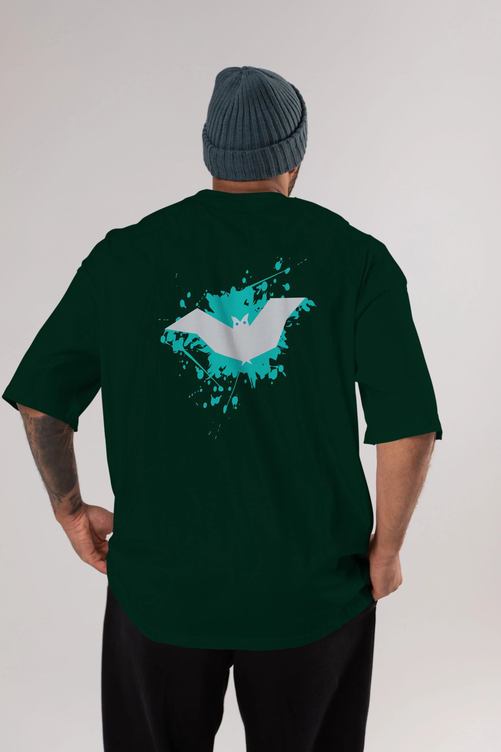 Halloween Arka Baskılı Oversize t-shirt Erkek Kadın Unisex