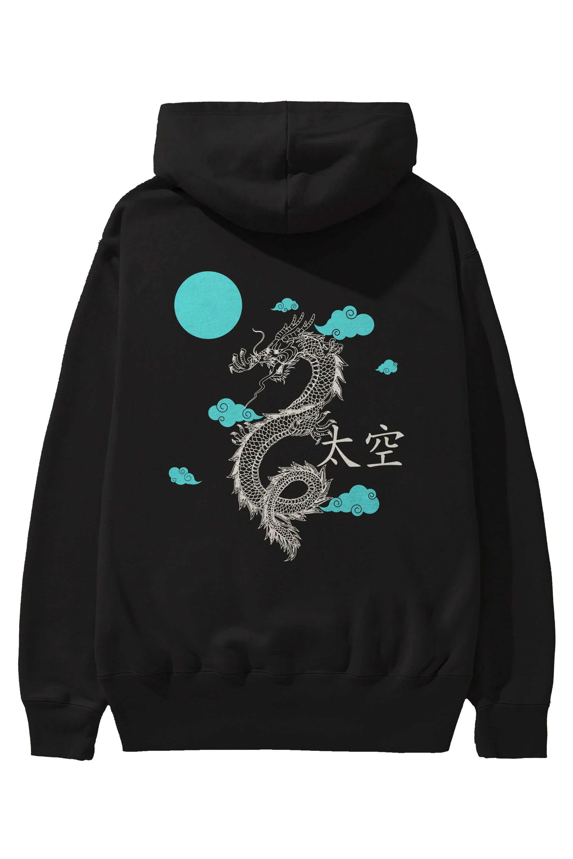 Chinese Dragon Arka Baskılı Oversize Hoodie Kapüşonlu Sweatshirt Erkek Kadın Unisex