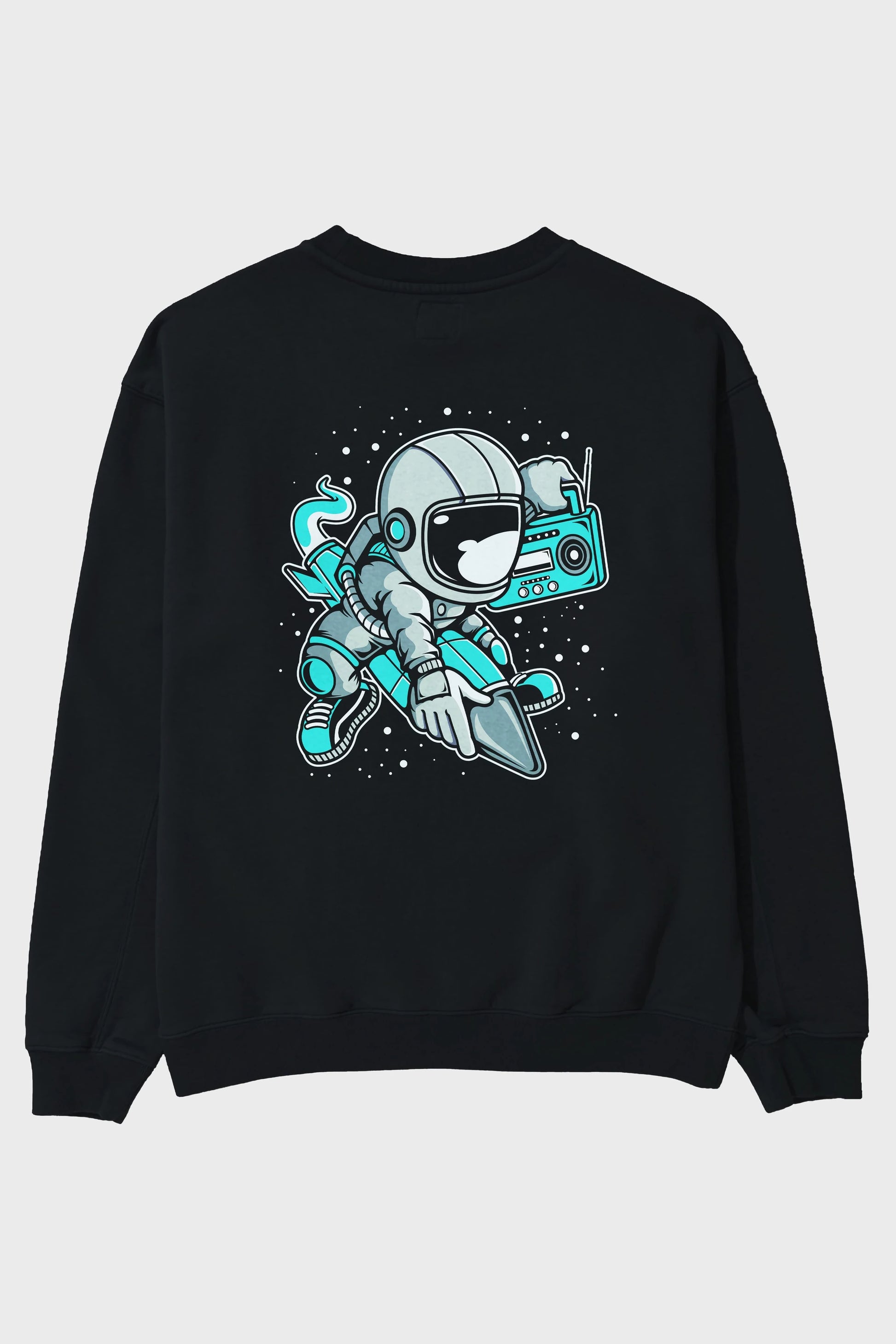 Astronaut Rocket (2) Arka Baskılı Oversize Sweatshirt Erkek Kadın Unisex