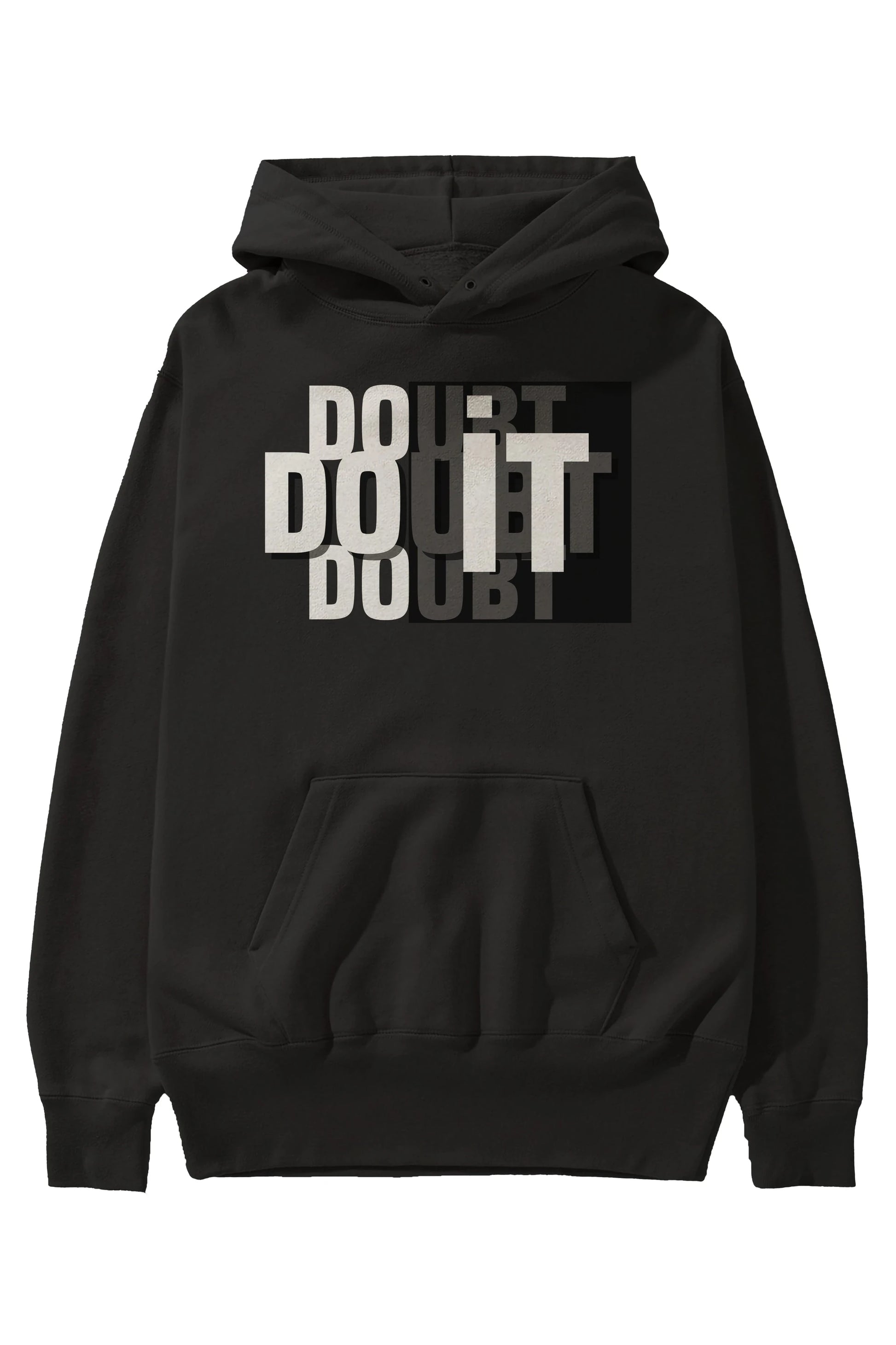 Do it Yazılı Ön Baskılı Oversize Hoodie Kapüşonlu Sweatshirt Erkek Kadın Unisex