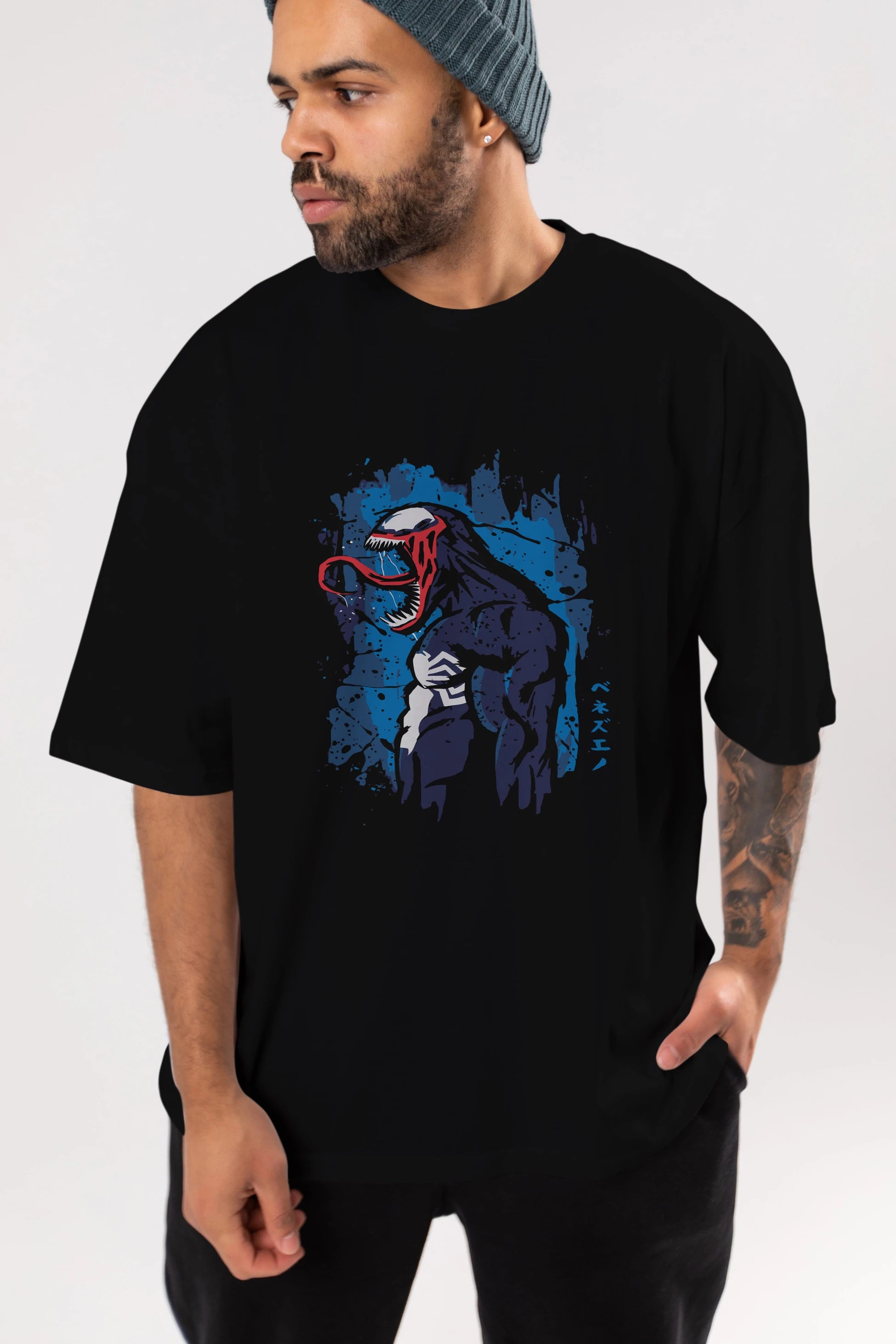 Venom (24) Ön Baskılı Oversize t-shirt Erkek Kadın Unisex %100 Pamuk Bisiklet Yaka tişort