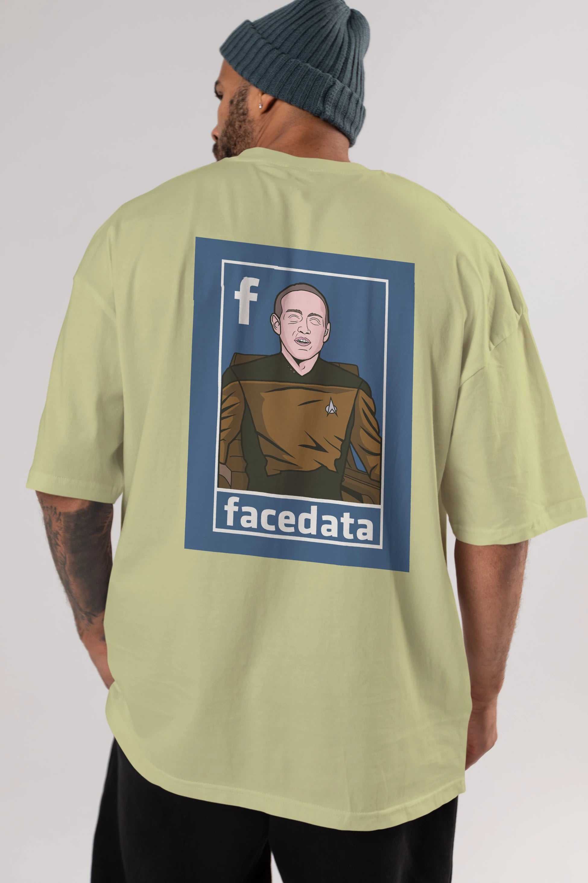Zukerberg Data Arka Baskılı Oversize t-shirt Erkek Kadın Unisex %100 Pamuk tişort