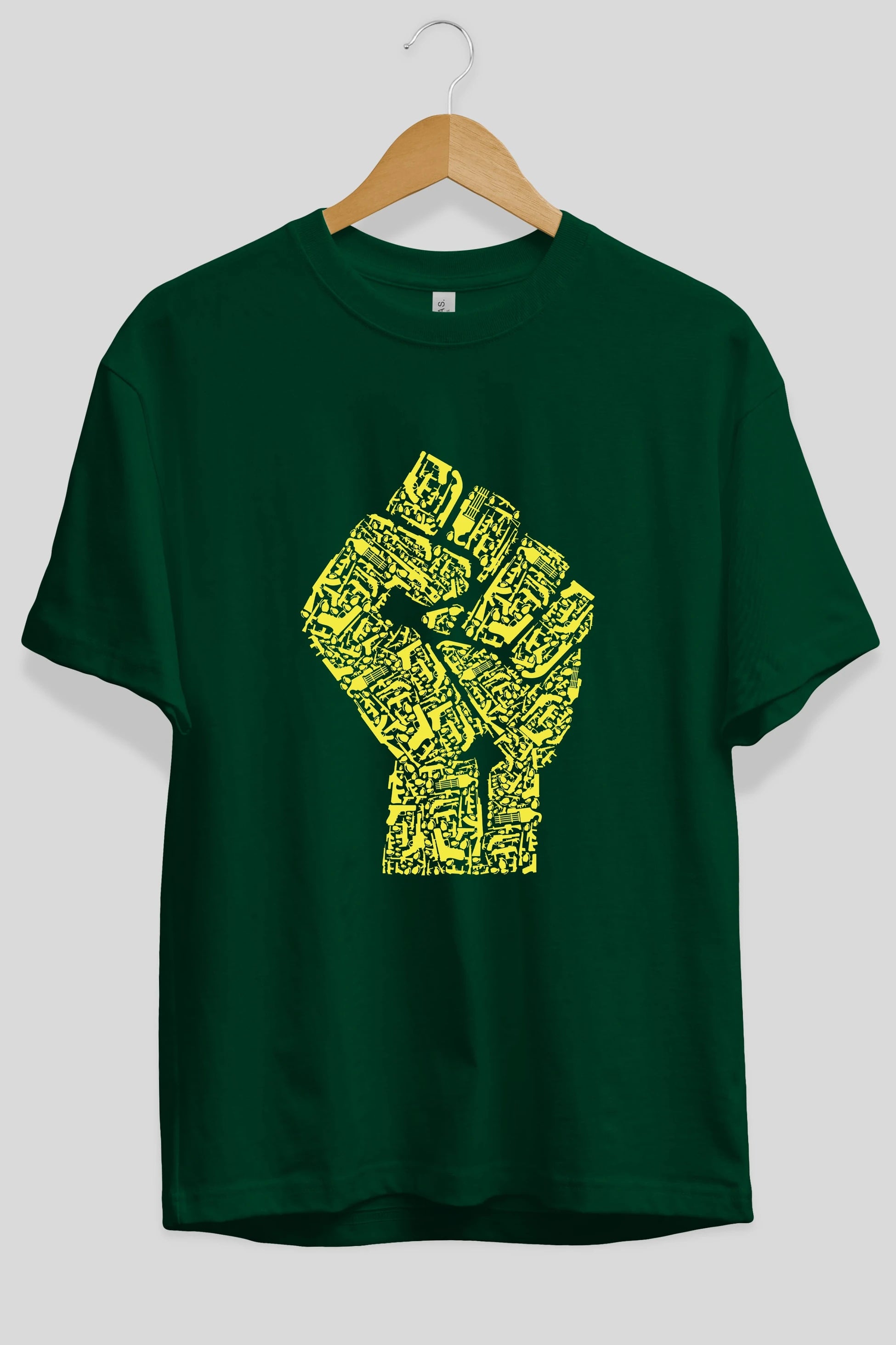 Hand Of Revolution Ön Baskılı Oversize t-shirt %100 pamuk Erkek Kadın Unisex