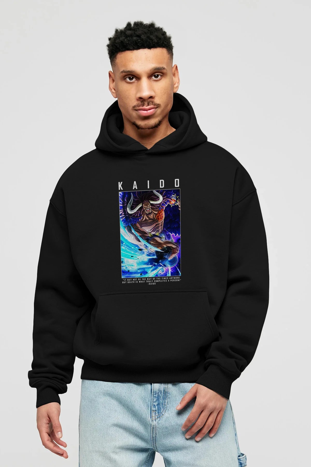 Kaido 2 Anime Ön Baskılı Hoodie Oversize Kapüşonlu Sweatshirt Erkek Kadın Unisex