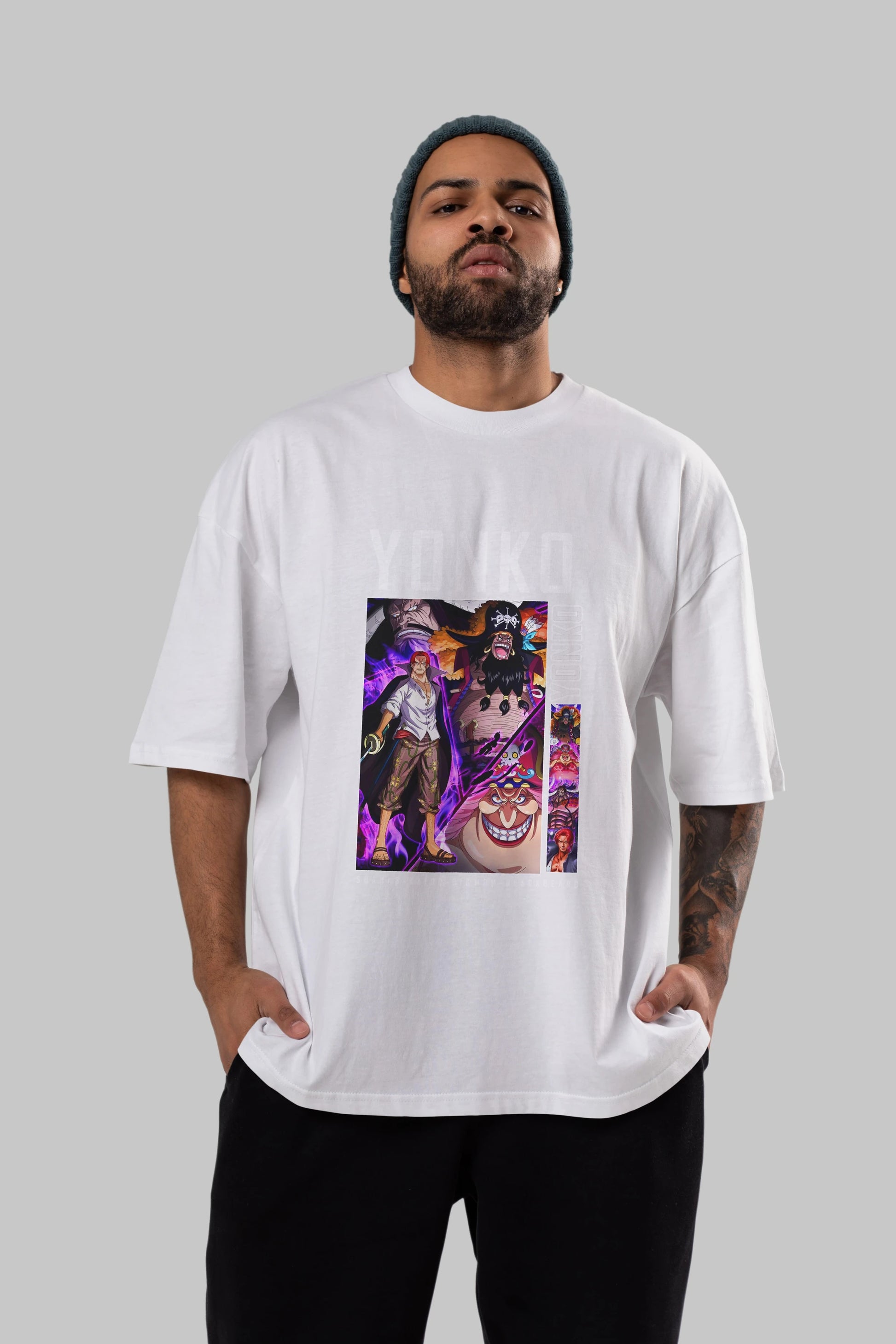 Yonko Anime Ön Baskılı Oversize t-shirt Erkek Kadın Unisex