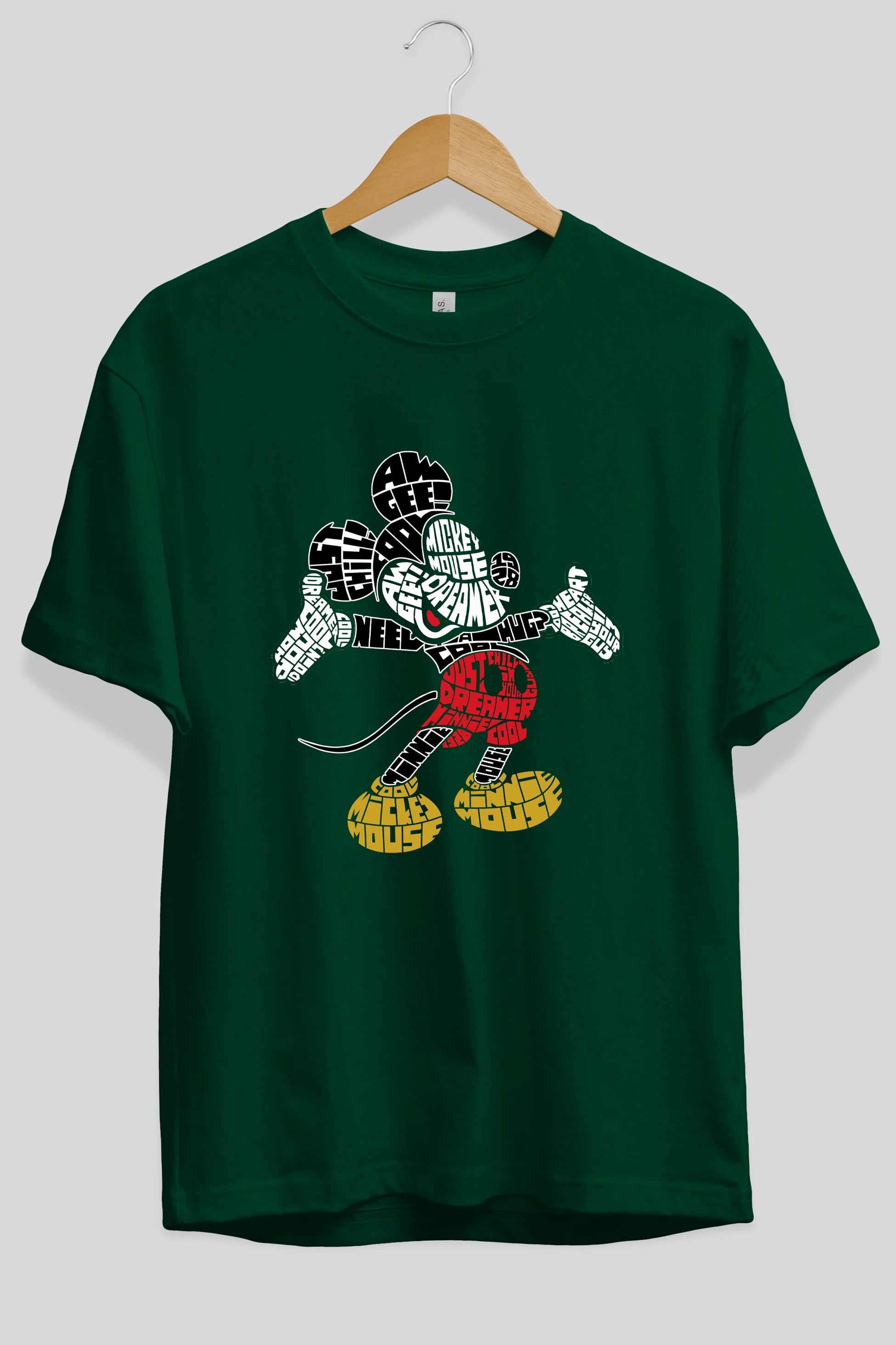 Mickey Ön Baskılı Oversize t-shirt %100 pamuk Erkek Kadın Unisex