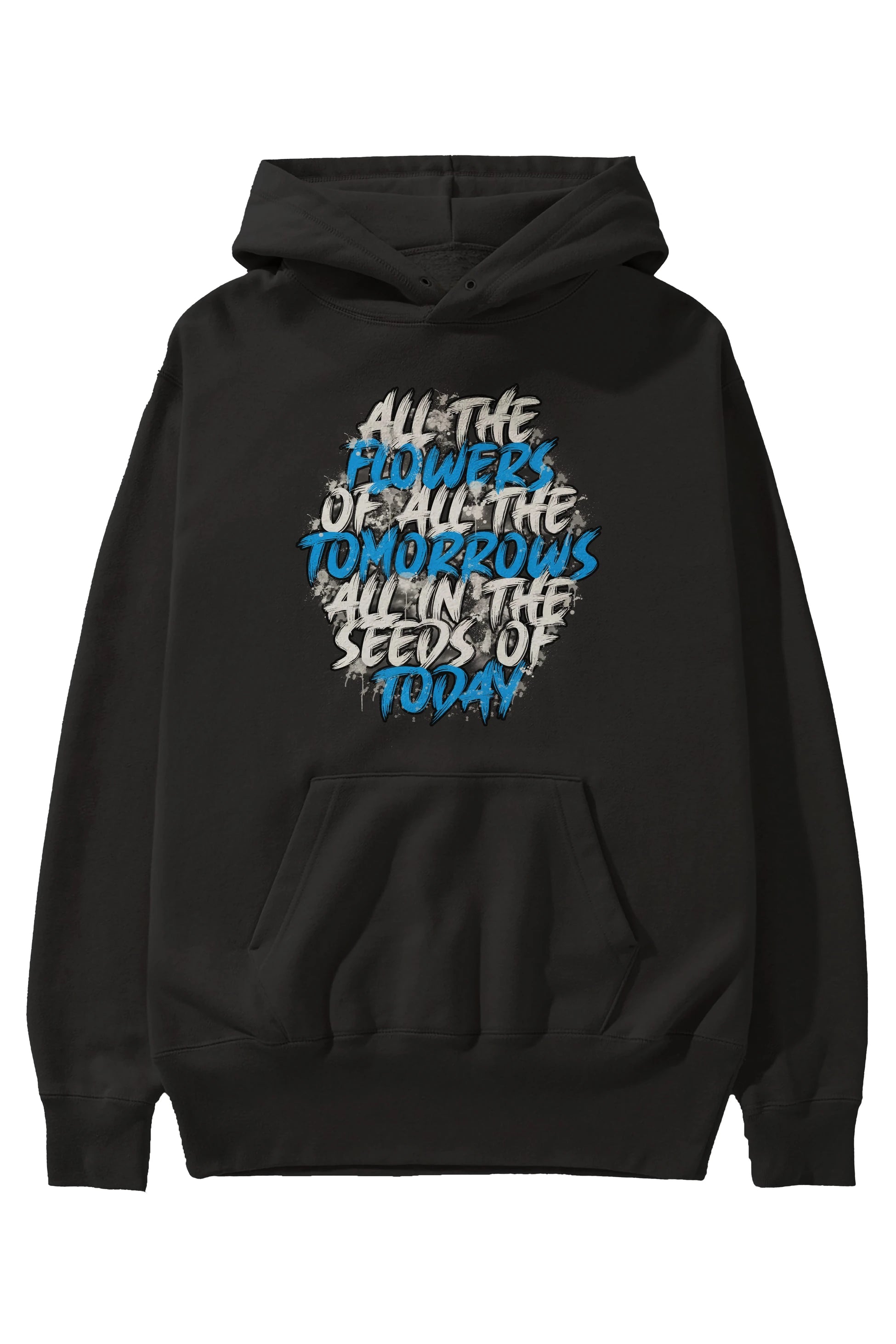 All The Flowers Ön Baskılı Hoodie Oversize Kapüşonlu Sweatshirt Erkek Kadın Unisex