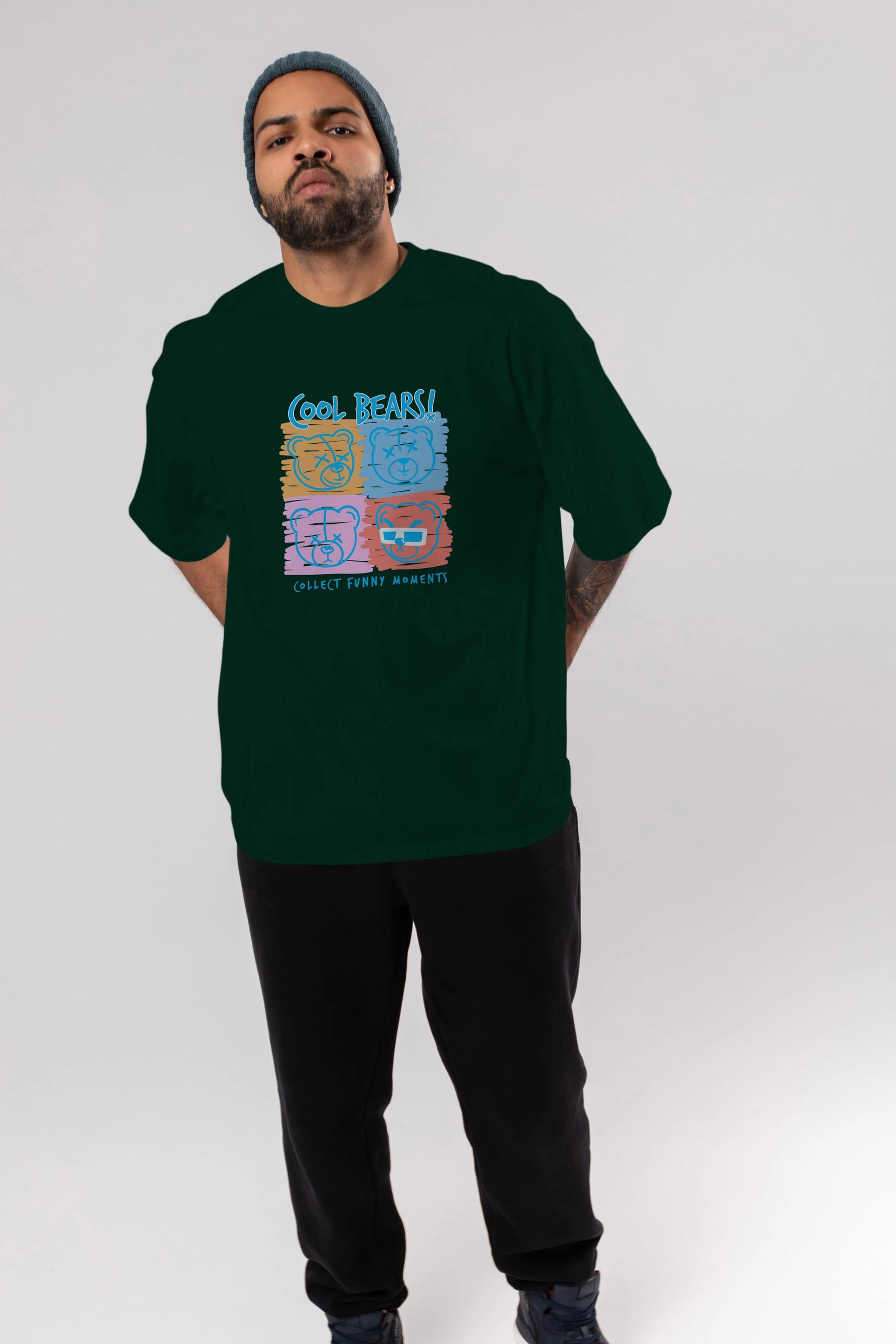 Cool Bears Ön Baskılı Oversize t-shirt Erkek Kadın Unisex