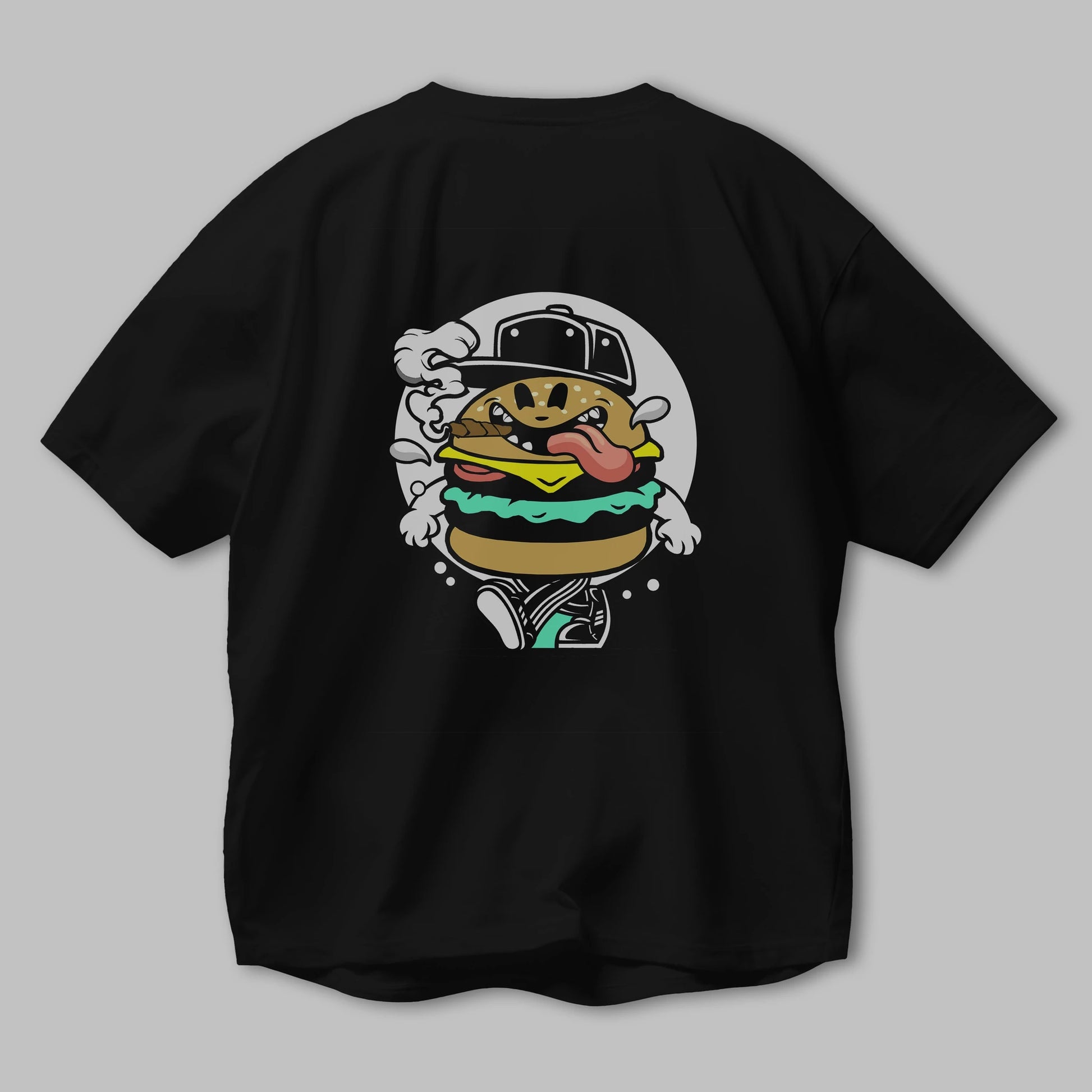 Burger Guy Arka Baskılı Oversize t-shirt Erkek Kadın Unisex %100 Pamuk tişort