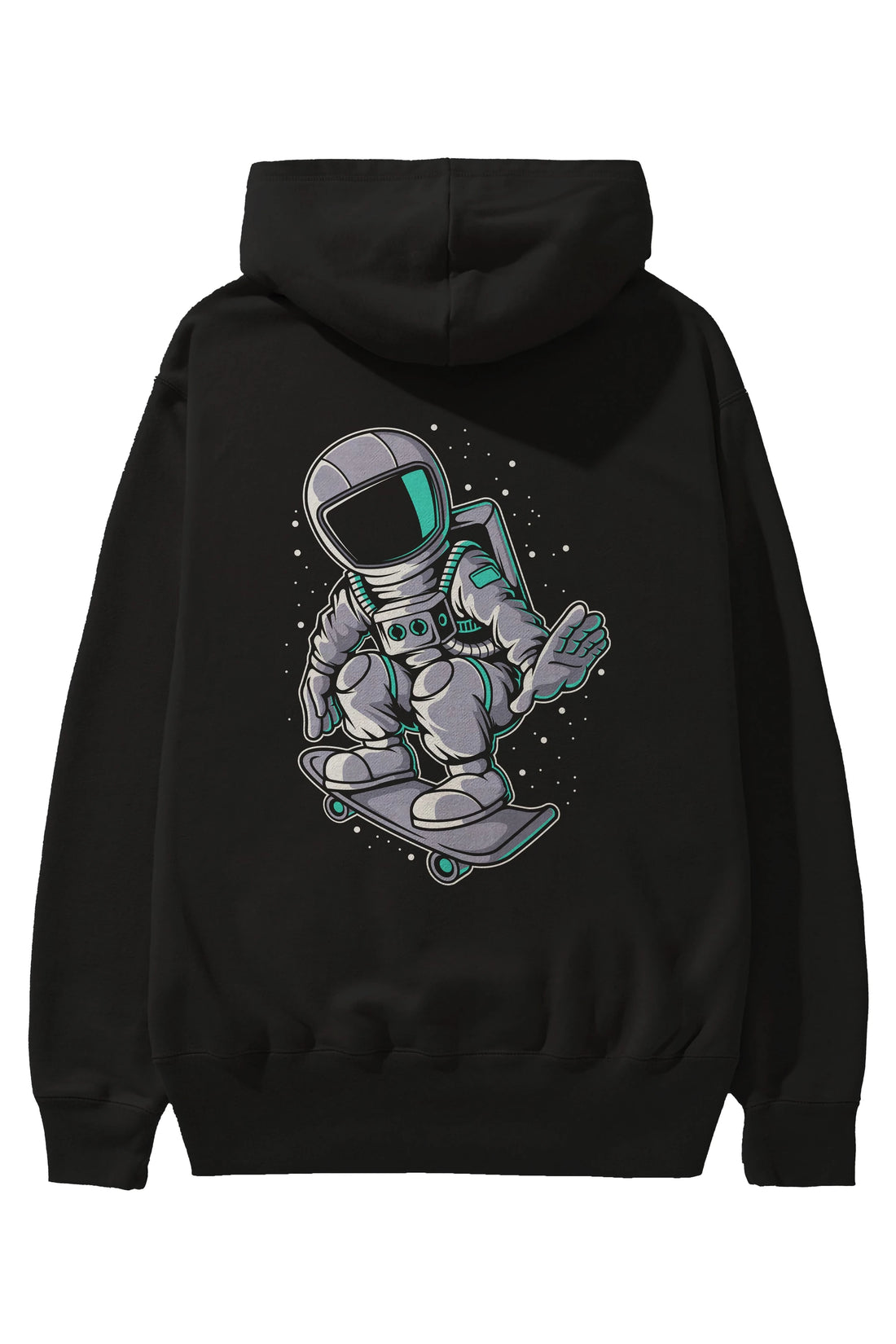 Astronaut Skater Arka Baskılı Hoodie Oversize Kapüşonlu Sweatshirt Erkek Kadın Unisex