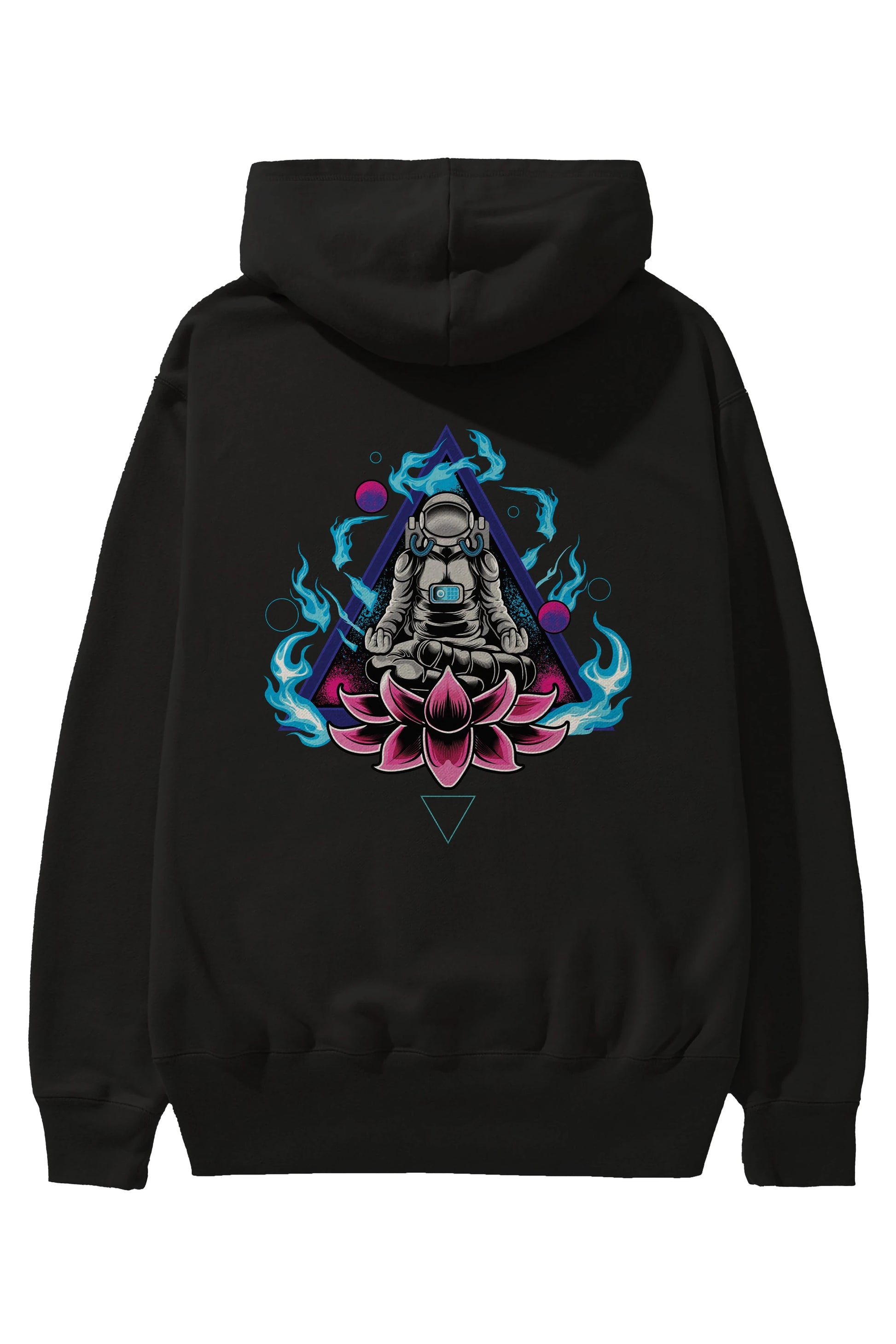 Astronaut Meditation (2) Arka Baskılı Hoodie Oversize Kapüşonlu Sweatshirt Erkek Kadın Unisex