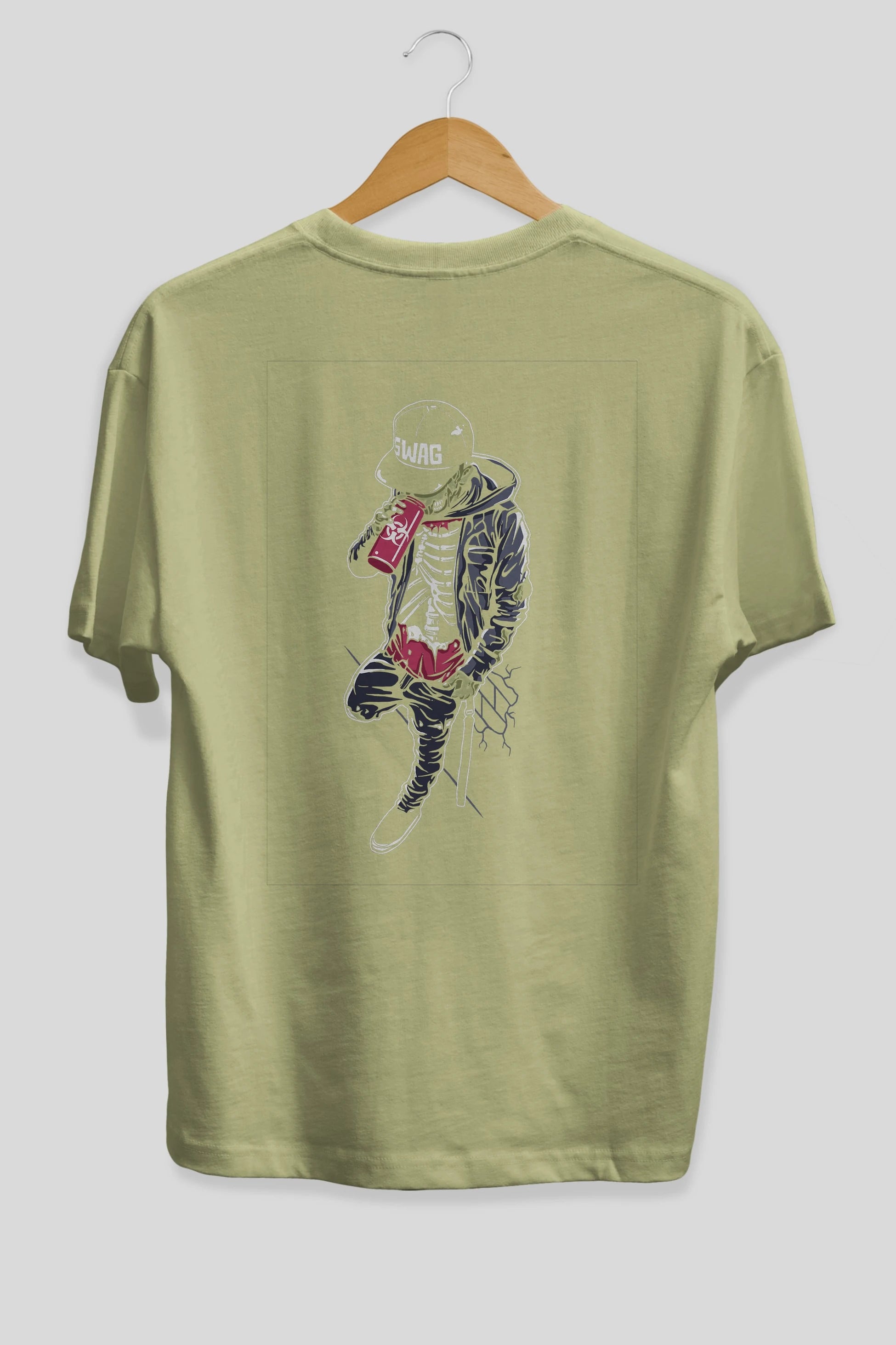 Zombie Swag Arka Baskılı Oversize t-shirt Erkek Kadın Unisex %100 Pamuk