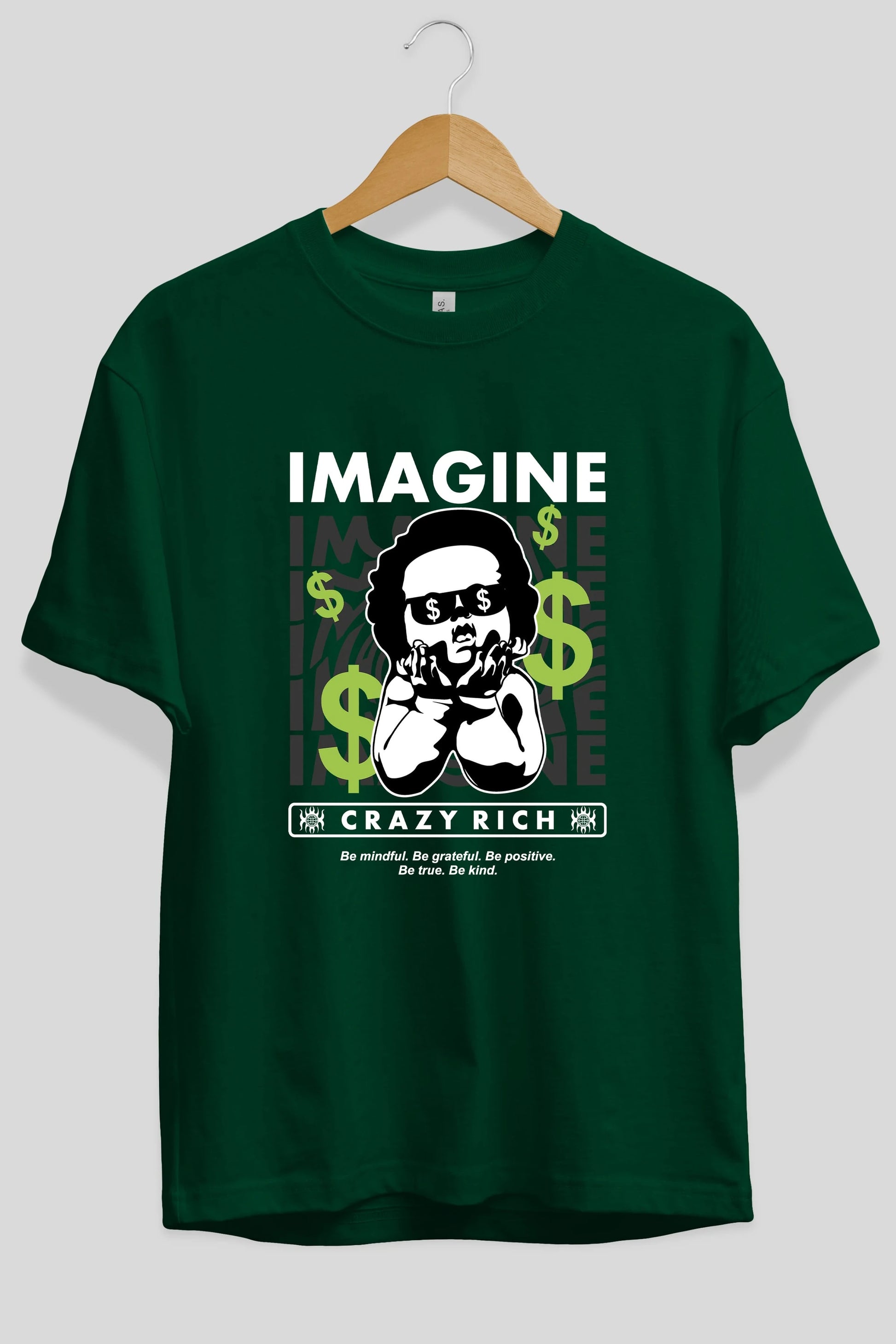 Imagine Crazy Rich Ön Baskılı Oversize t-shirt Erkek Kadın Unisex