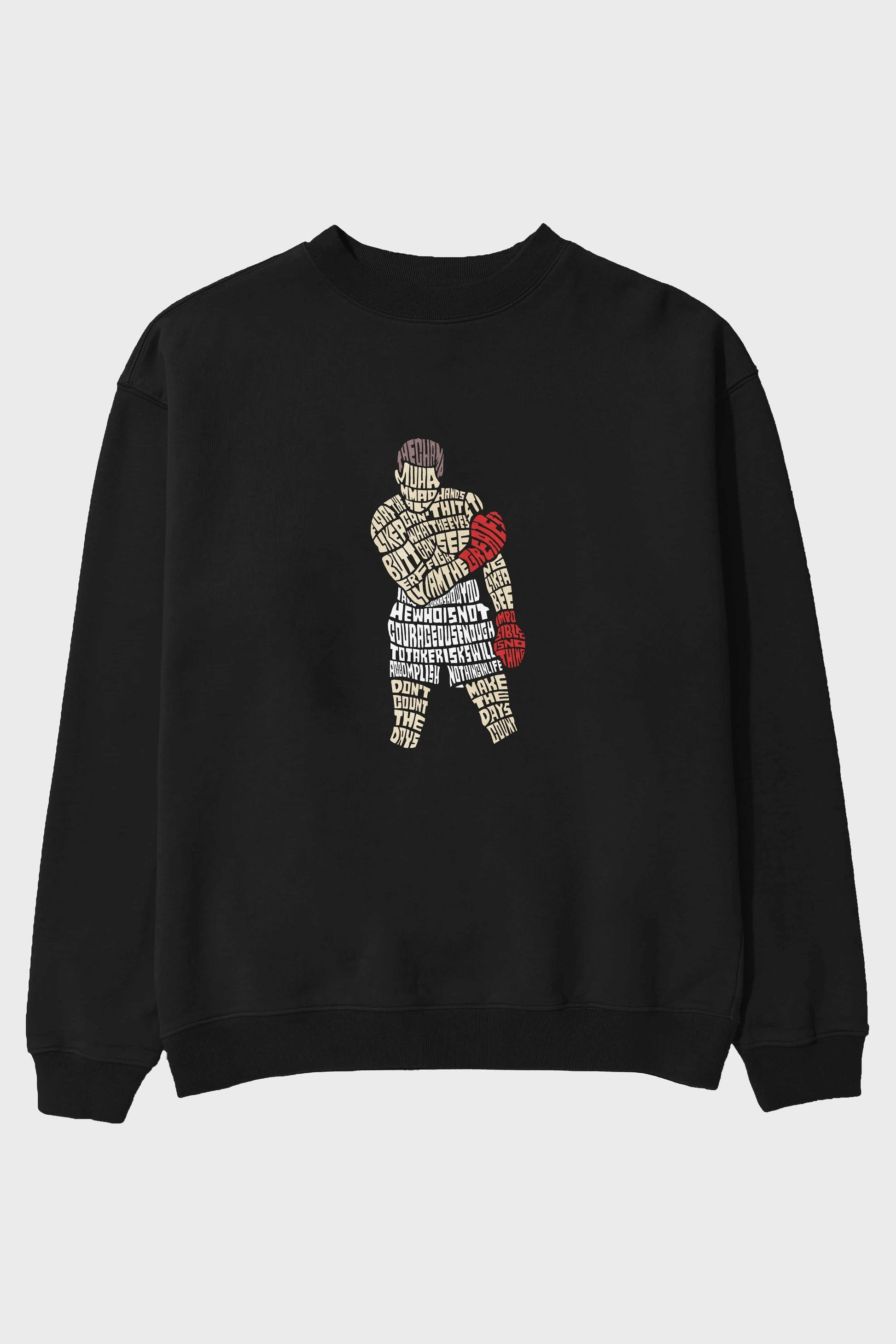 The Champ Muhammad Ali Ön Baskılı Oversize Sweatshirt Erkek Kadın Unisex