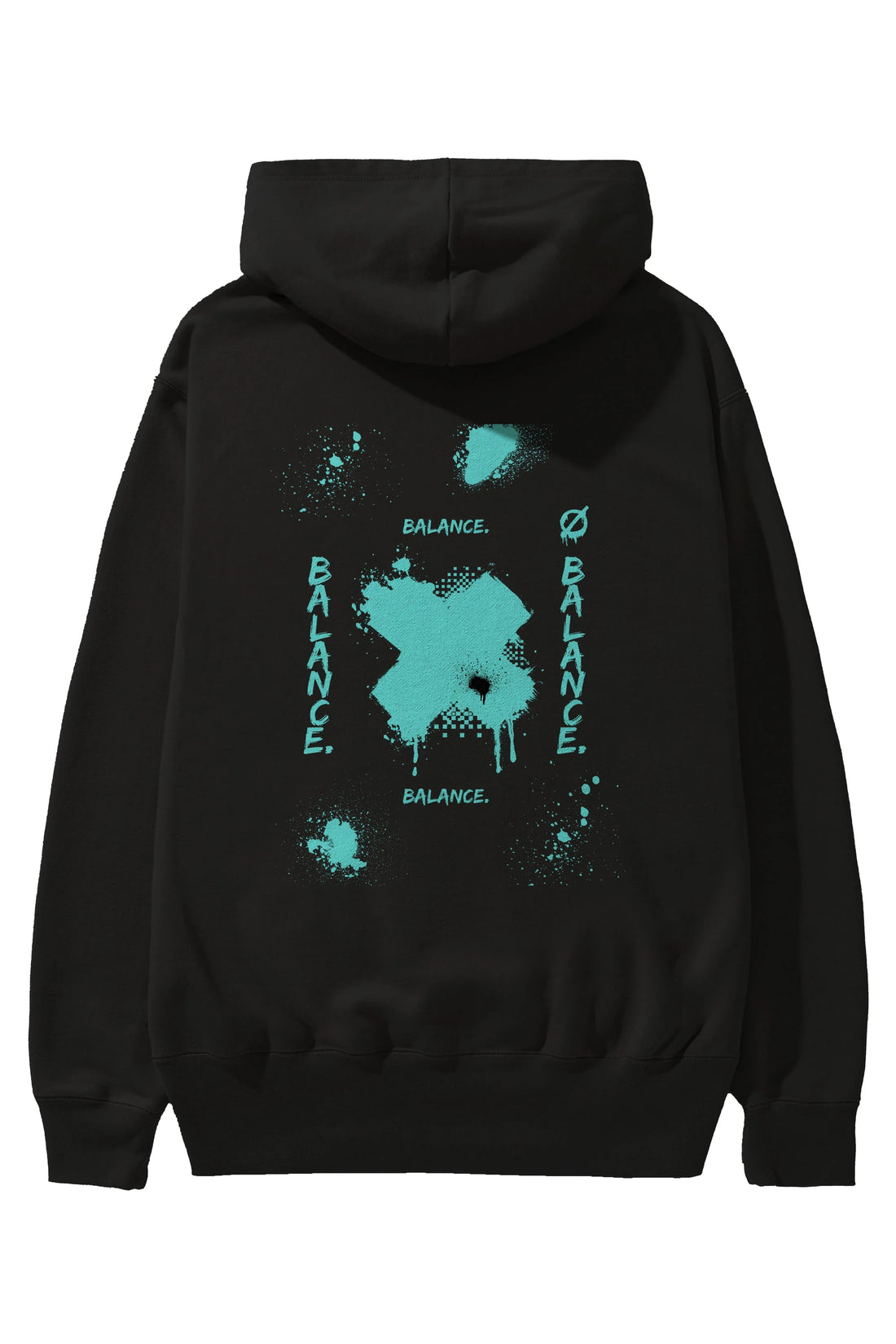 Balance Balance Yazılı Arka Baskılı Oversize Hoodie Kapüşonlu Sweatshirt Erkek Kadın Unisex