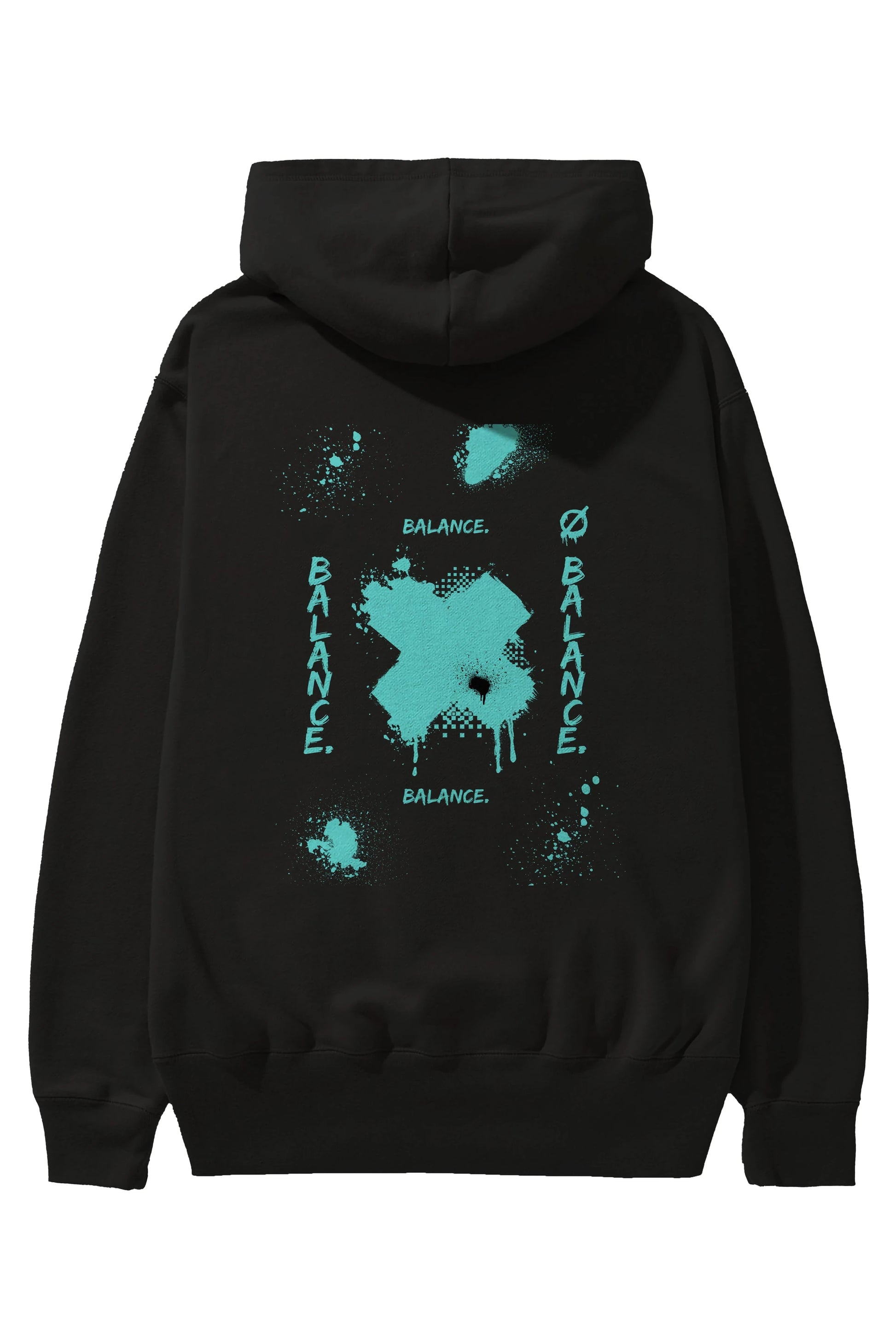 Balance Balance Yazılı Arka Baskılı Oversize Hoodie Kapüşonlu Sweatshirt Erkek Kadın Unisex