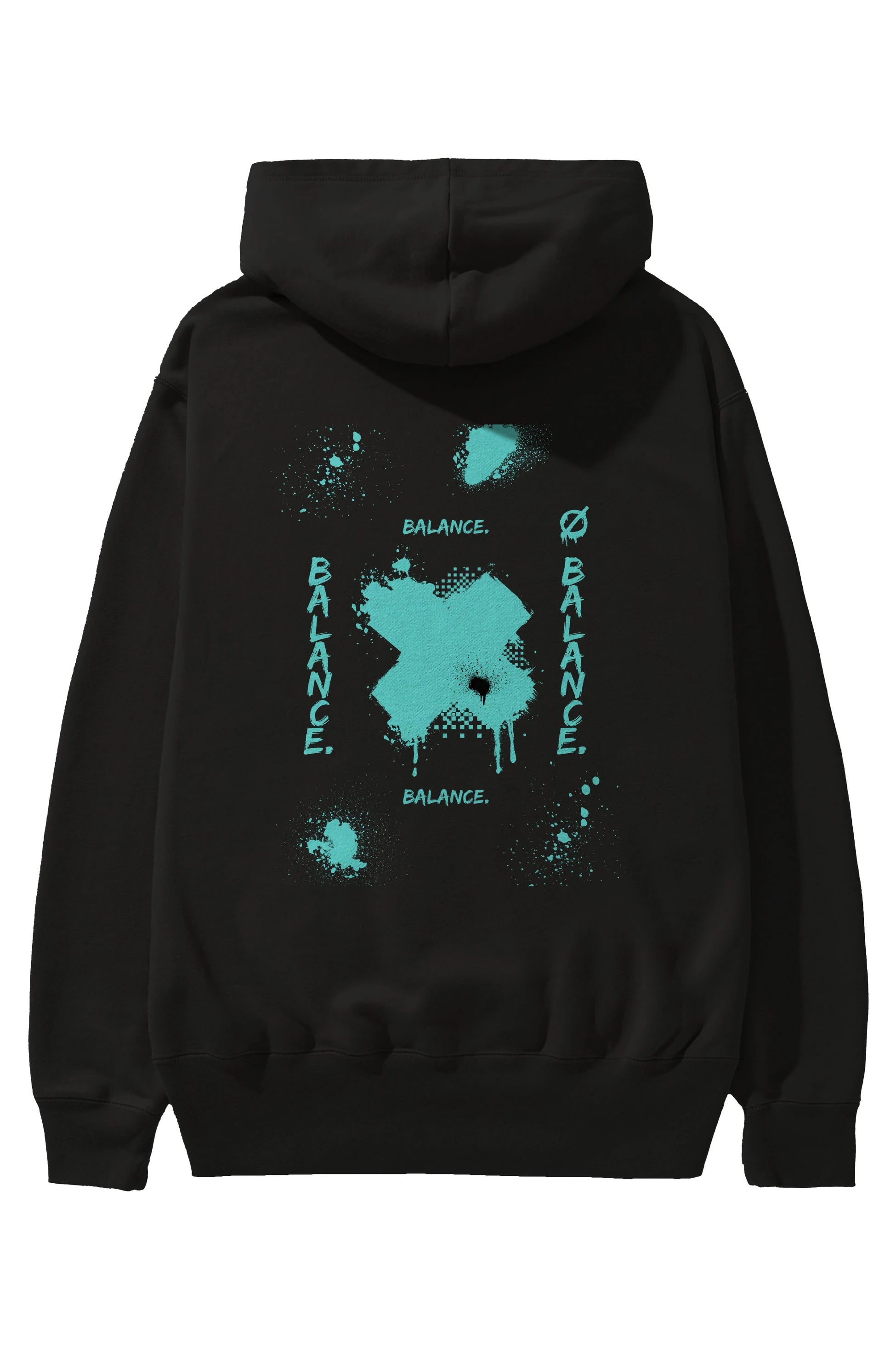 Balance Balance Yazılı Arka Baskılı Oversize Hoodie Kapüşonlu Sweatshirt Erkek Kadın Unisex