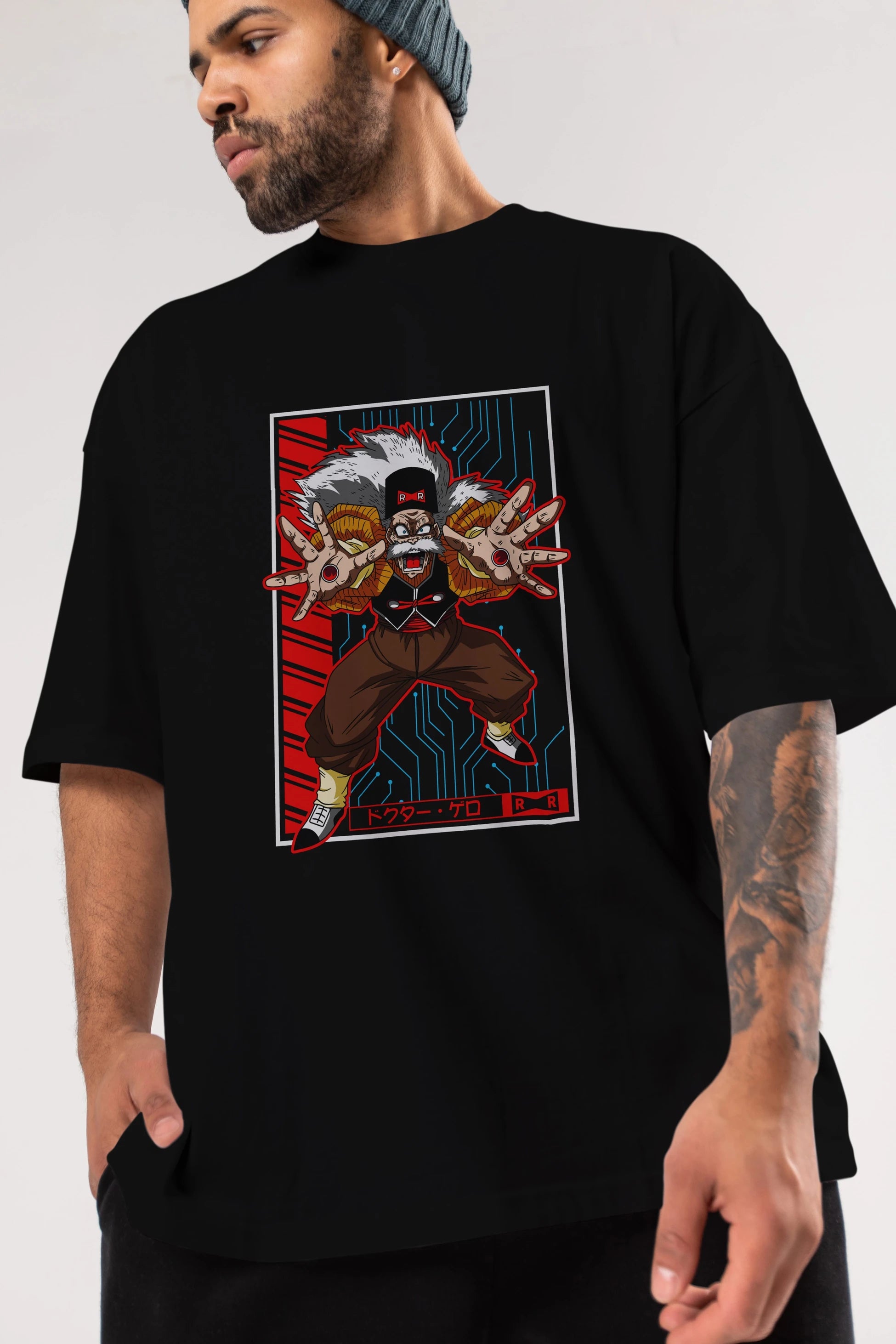DragonBall DrMakigero Anime Ön Baskılı Oversize t-shirt %100 pamuk Erkek Kadın Unisex