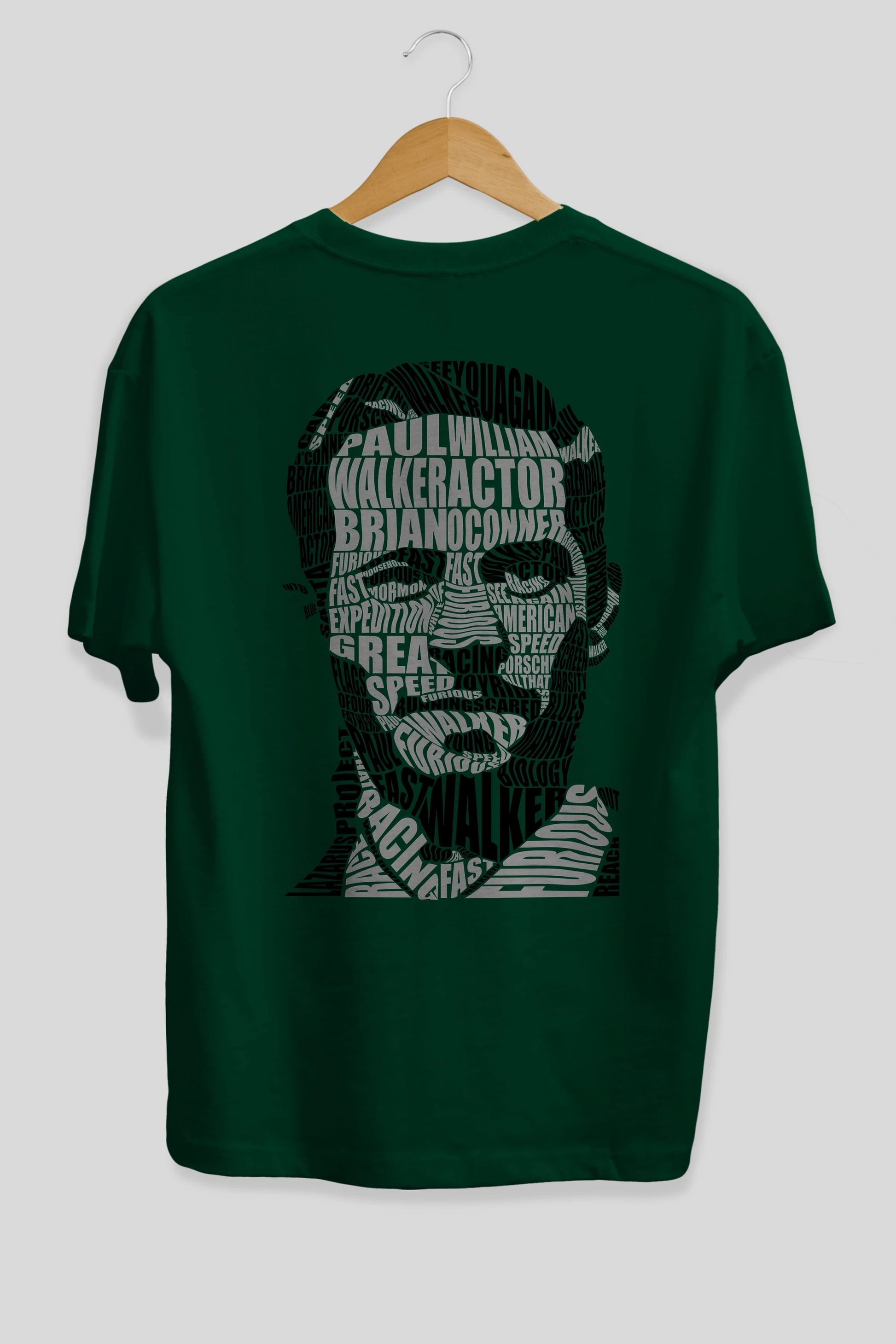 Paul Walker Calligram Arka Baskılı Oversize t-shirt %100 pamuk Erkek Kadın Unisex