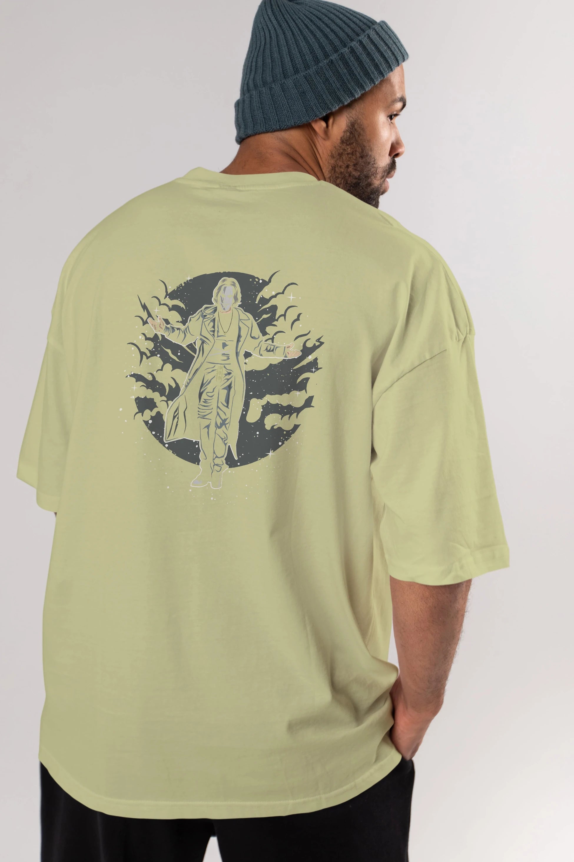 The Crow Arka Baskılı Oversize t-shirt Erkek Kadın Unisex %100 Pamuk