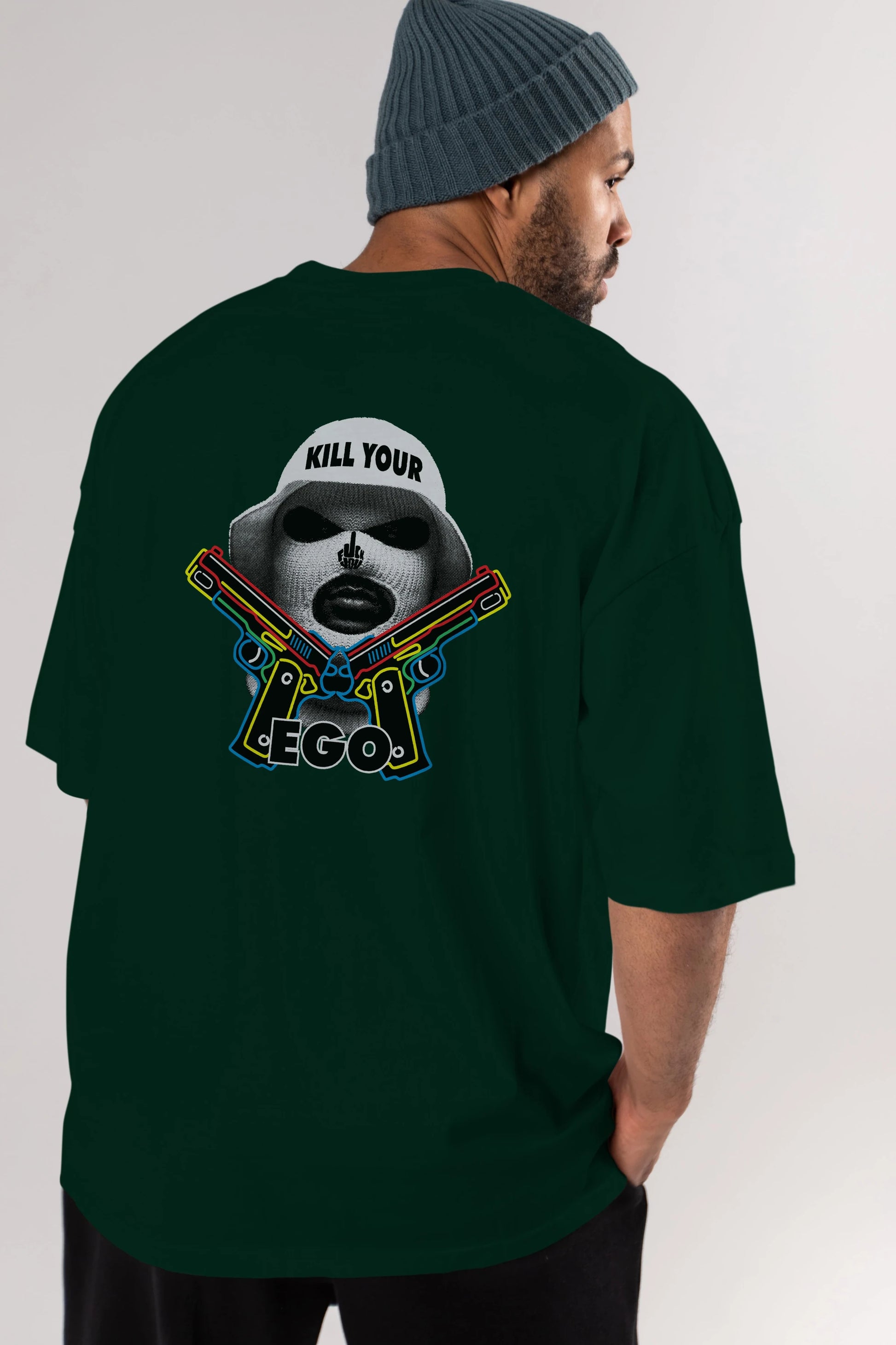 Kill Your Ego Arka Baskılı Oversize t-shirt Erkek Kadın Unisex