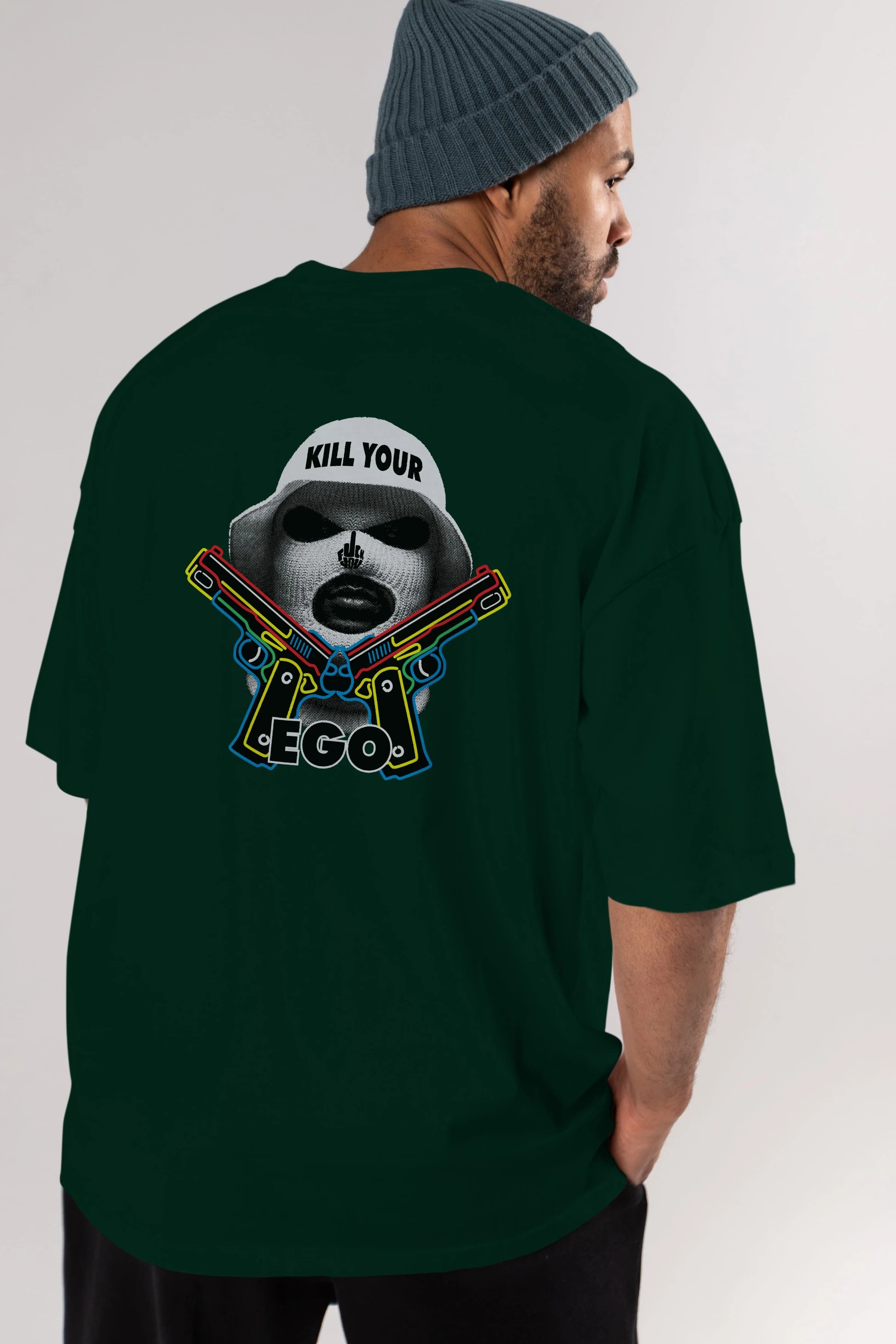 Kill Your Ego Arka Baskılı Oversize t-shirt Erkek Kadın Unisex