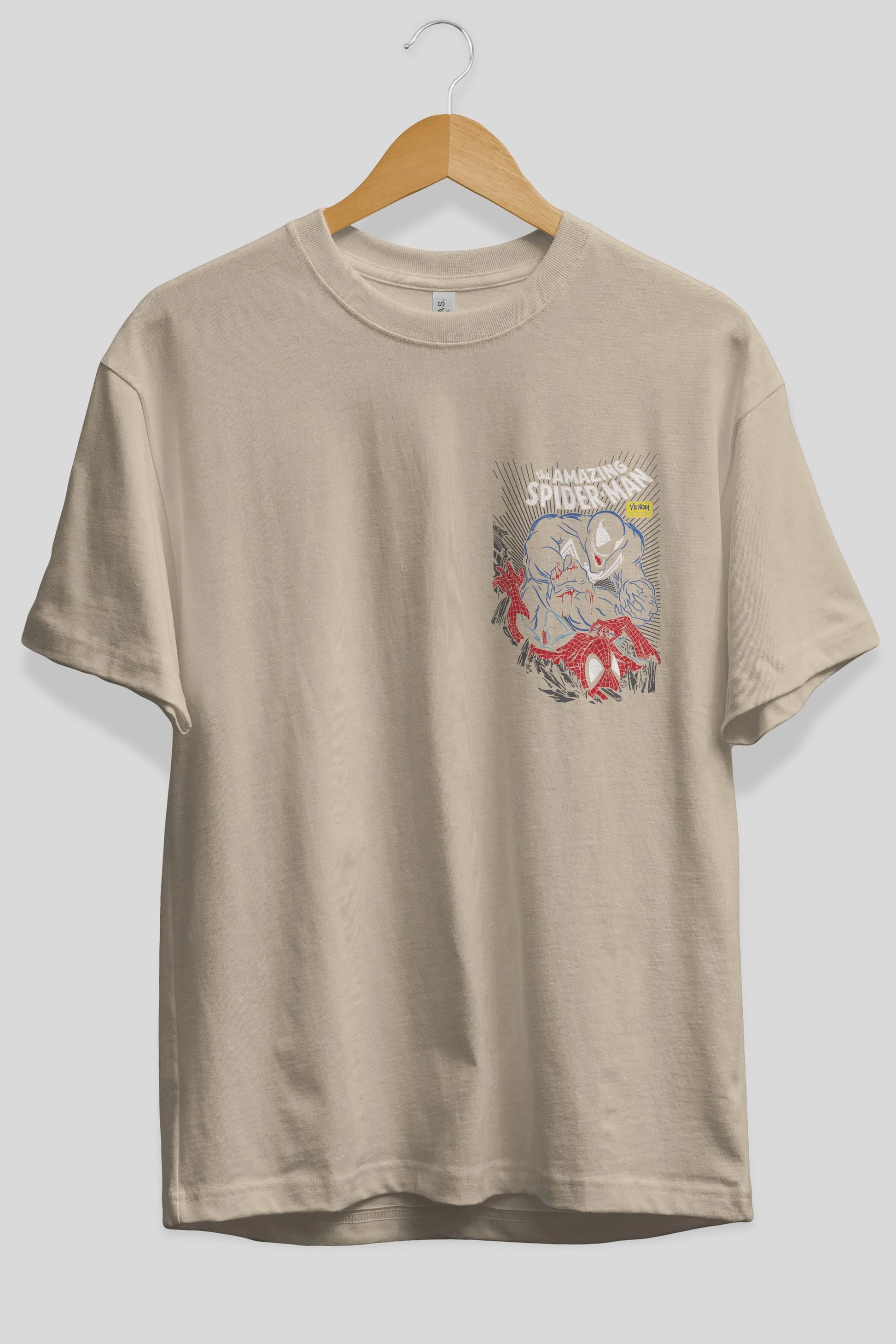 Venom (19) Ön Sol Baskılı Oversize t-shirt Erkek Kadın Unisex %100 Pamuk Bisiklet Yaka tişort