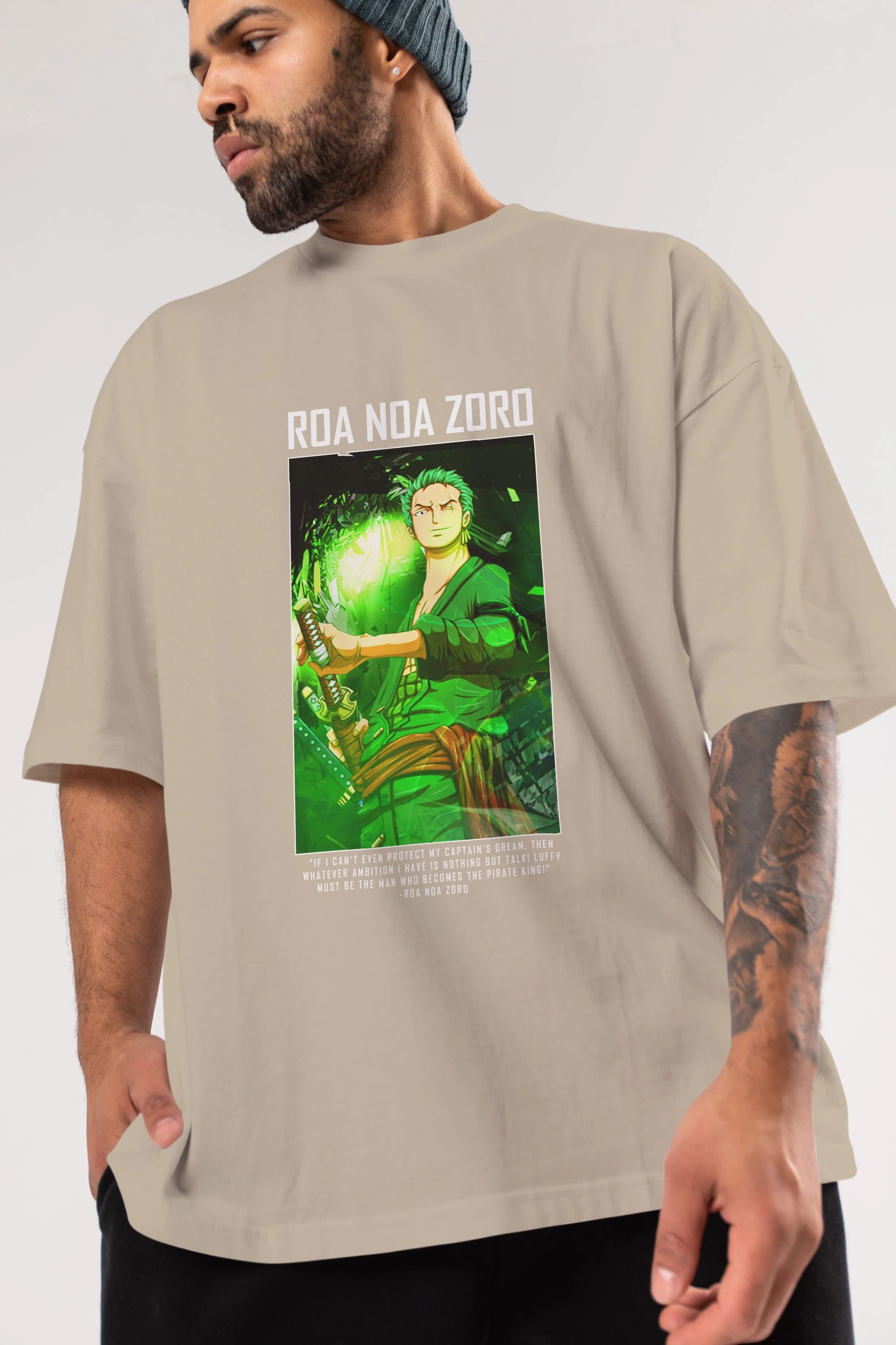 Roronoa Zoro 5 Anime Ön Baskılı Oversize t-shirt Erkek Kadın Unisex