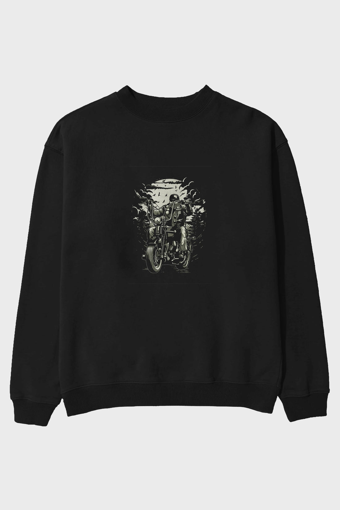 Live To Ride Ön Baskılı Oversize Sweatshirt Erkek Kadın Unisex