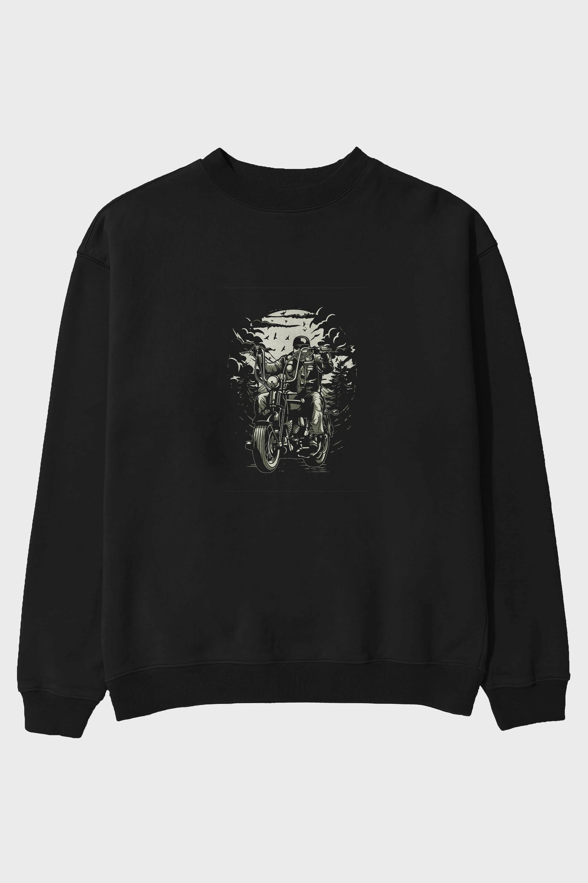 Live To Ride Ön Baskılı Oversize Sweatshirt Erkek Kadın Unisex