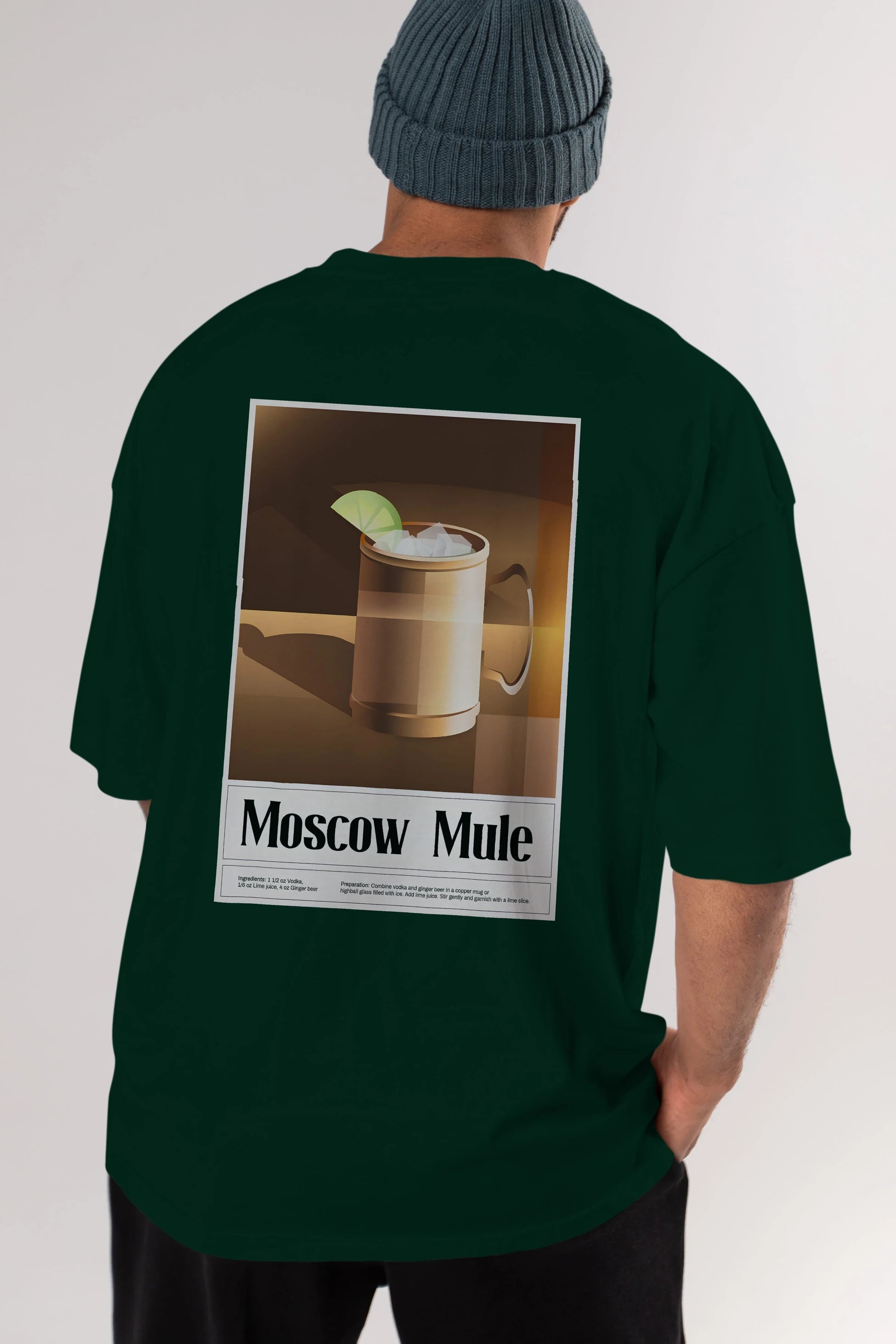 Moscow Mule 3 Arka Baskılı Oversize t-shirt Erkek Kadın Unisex %100 Pamuk Bisiklet Yaka tişort