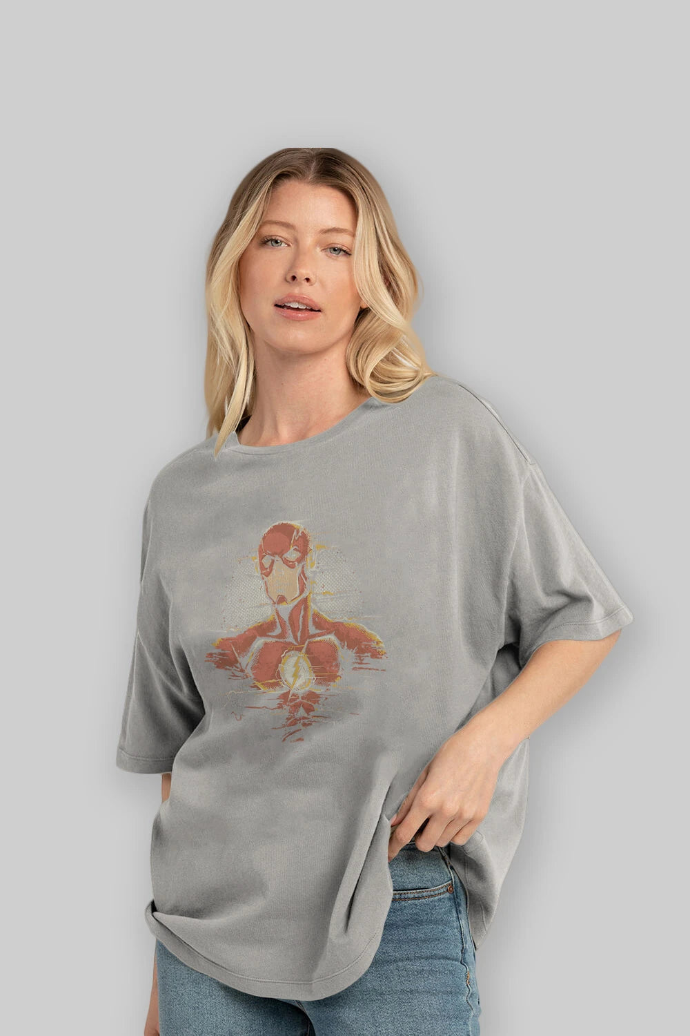 Flash Avengers Ön Baskılı Oversize t-shirt Erkek Kadın Unisex %100 Pamuk Bisiklet Yaka tişort