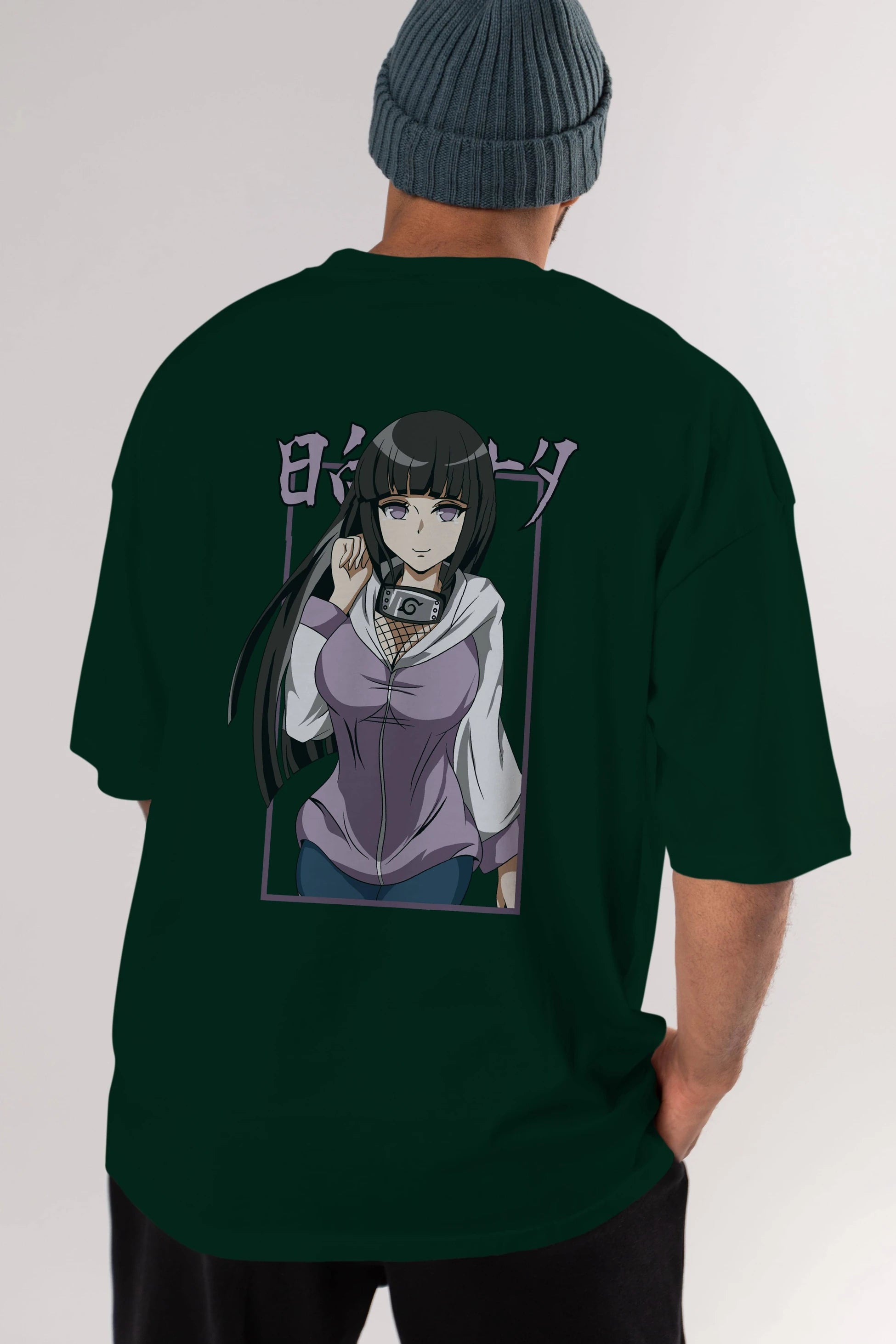 Hinata NARUTO Anime Arka Baskılı Oversize t-shirt Erkek Kadın Unisex