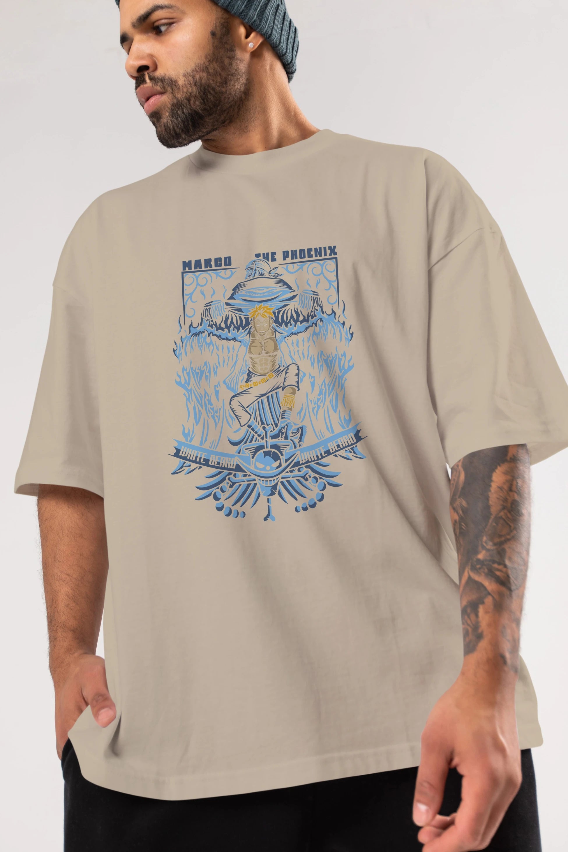 Marco the Phoenix Anime Ön Baskılı Oversize t-shirt Erkek Kadın Unisex