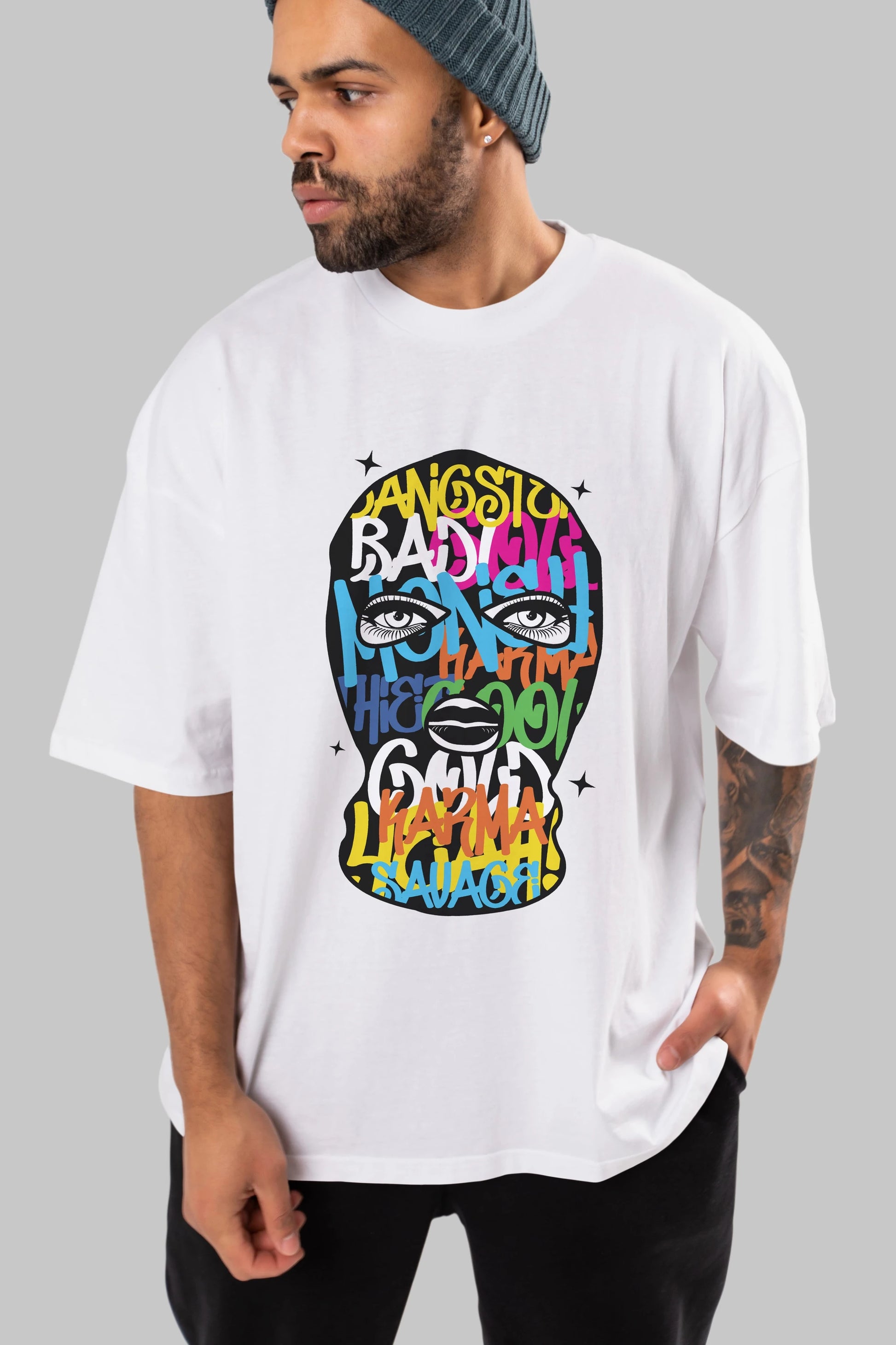 Karma Savage Ön Baskılı Oversize t-shirt Erkek Kadın Unisex