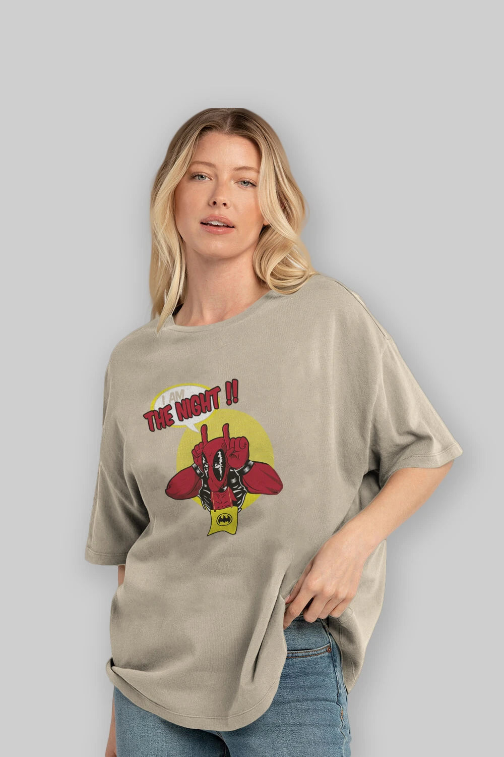Deadpool (1) Ön Baskılı Oversize t-shirt Erkek Kadın Unisex %100 Pamuk Bisiklet Yaka tişort