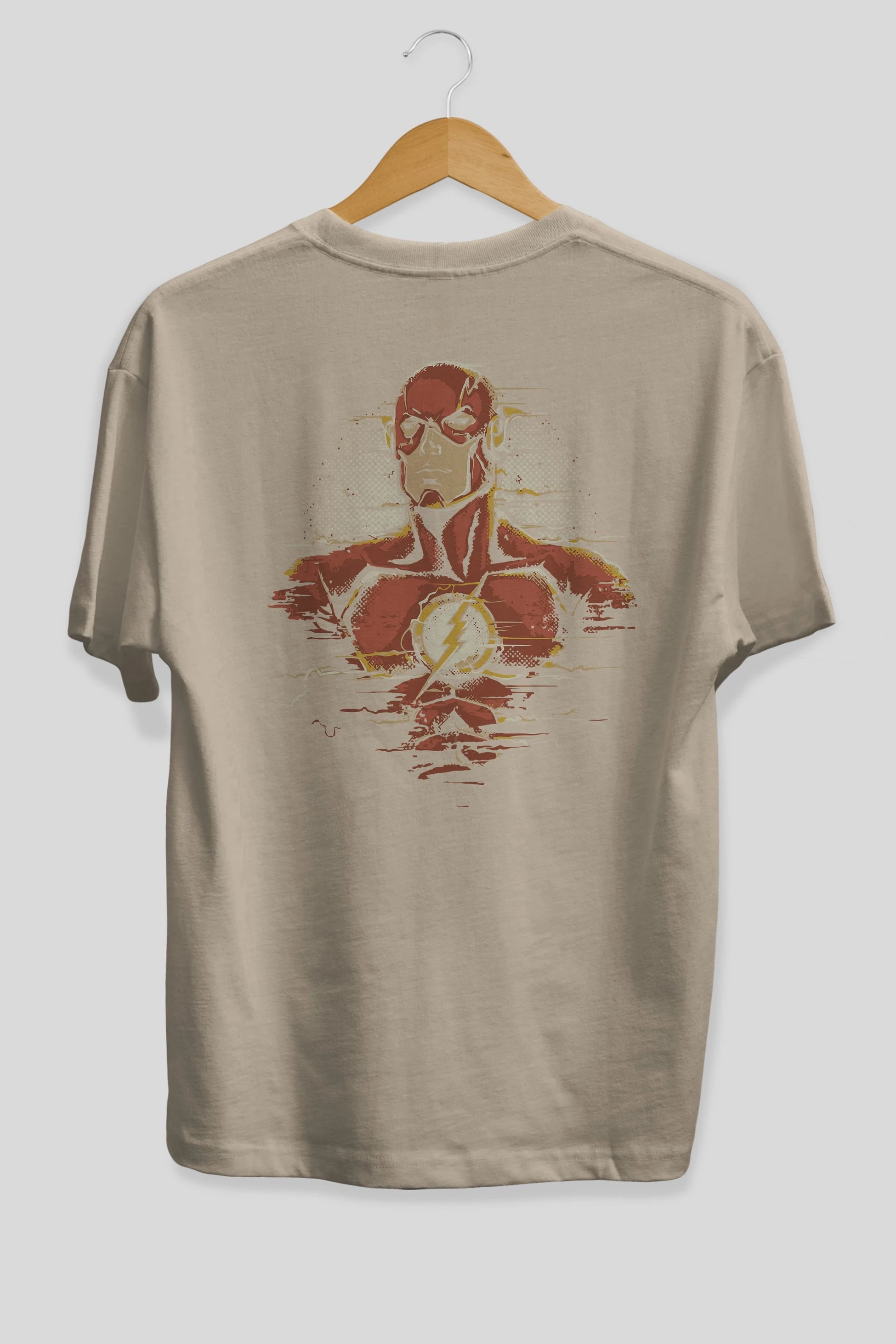 Flash Avengers Arka Baskılı Oversize t-shirt Erkek Kadın Unisex %100 Pamuk Bisiklet Yaka tişort