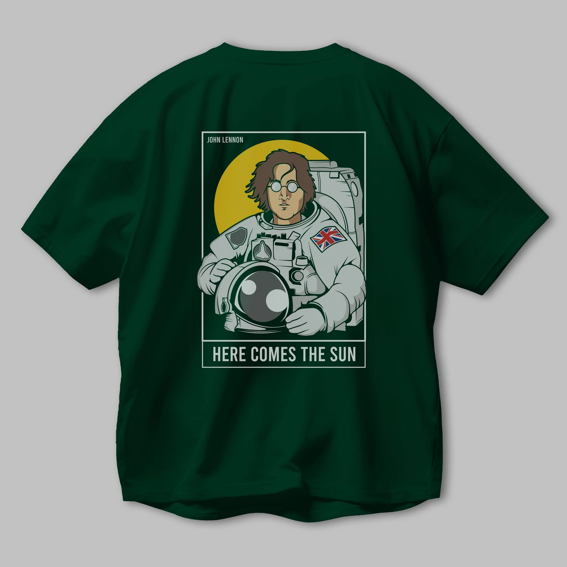 John Lennon Astronot Arka Baskılı Oversize t-shirt Erkek Kadın Unisex %100 Pamuk tişort