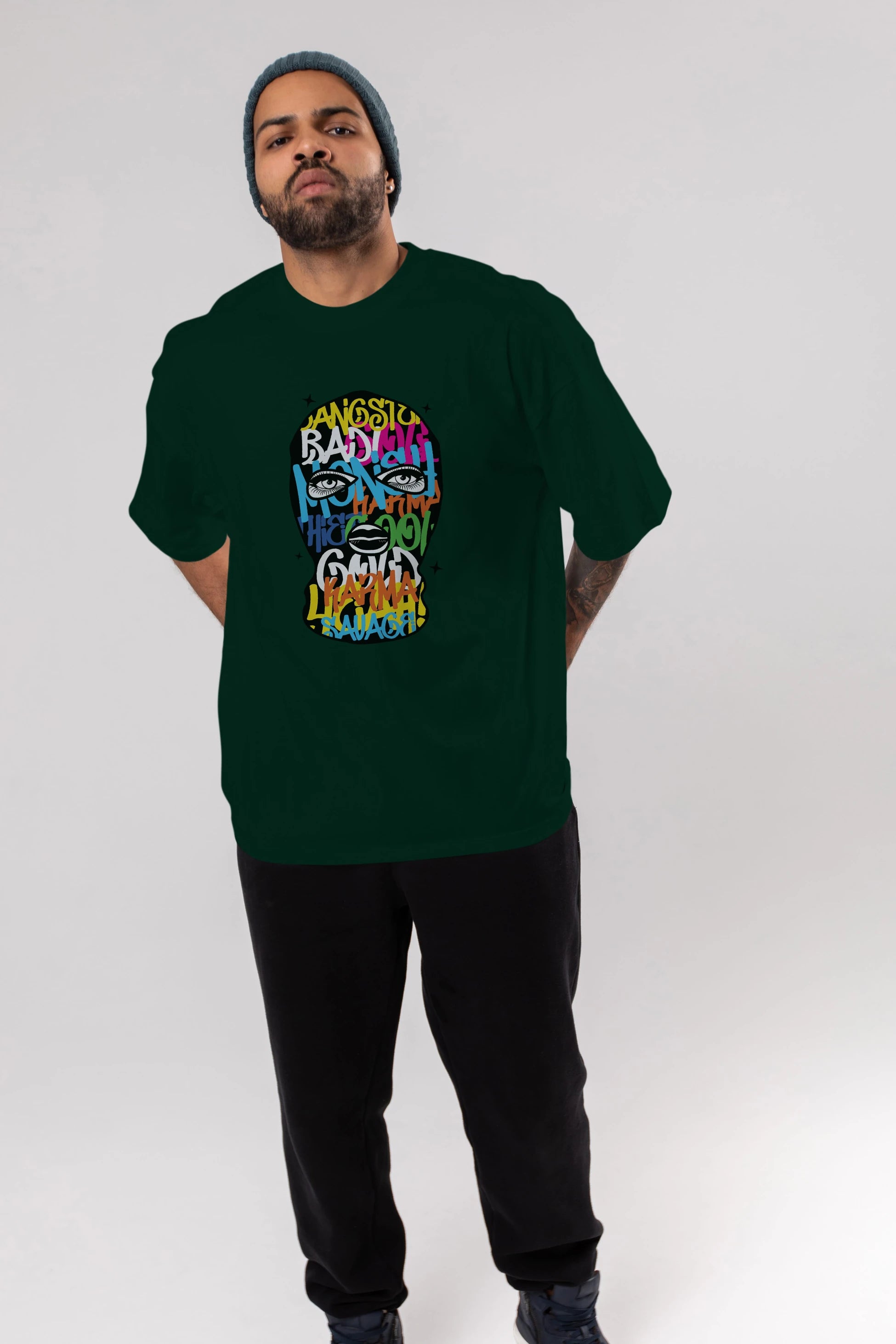 Karma Savage Ön Baskılı Oversize t-shirt Erkek Kadın Unisex