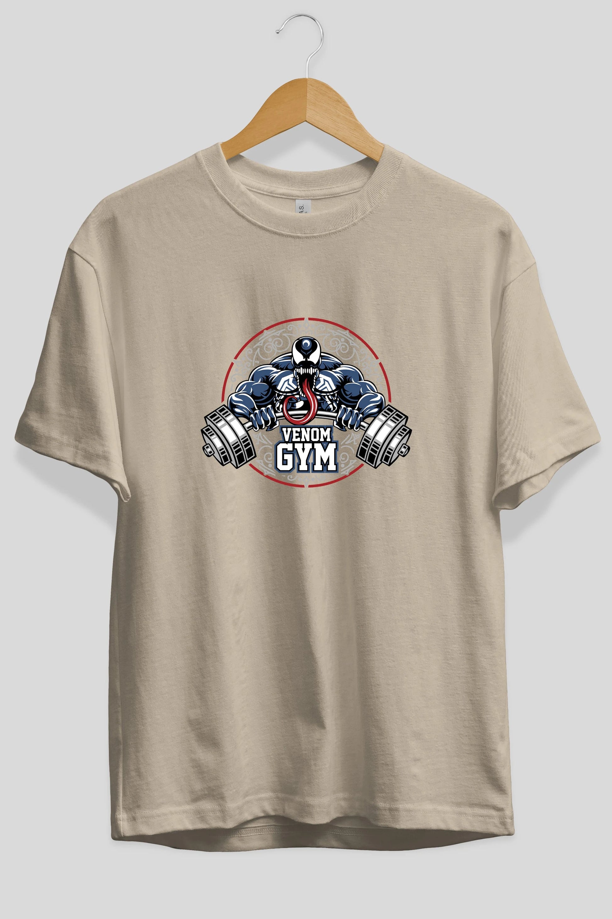 Venom GYM Ön Baskılı Oversize t-shirt Erkek Kadın Unisex %100 Pamuk Bisiklet Yaka tişort
