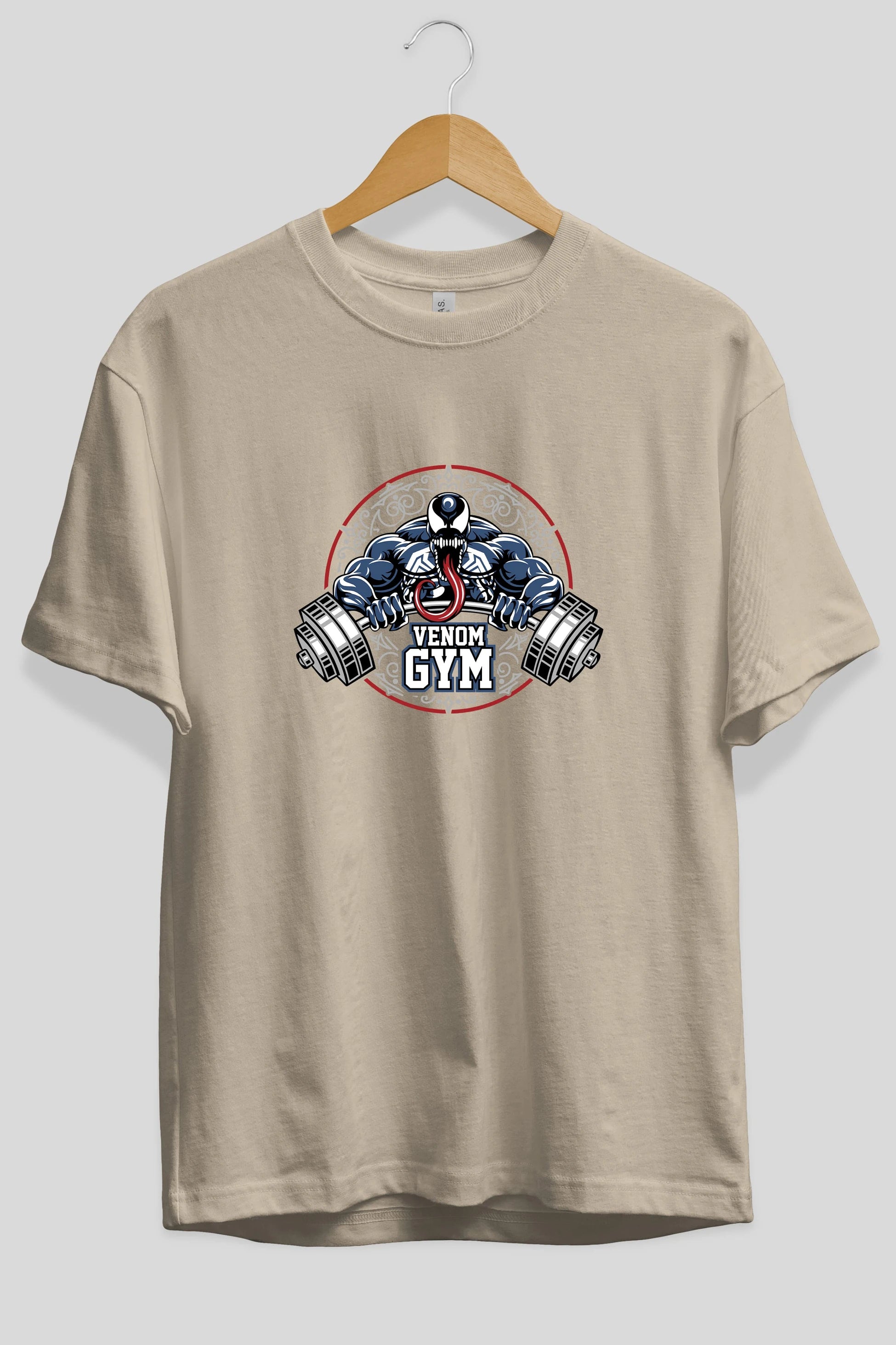 Venom GYM Ön Baskılı Oversize t-shirt Erkek Kadın Unisex %100 Pamuk Bisiklet Yaka tişort