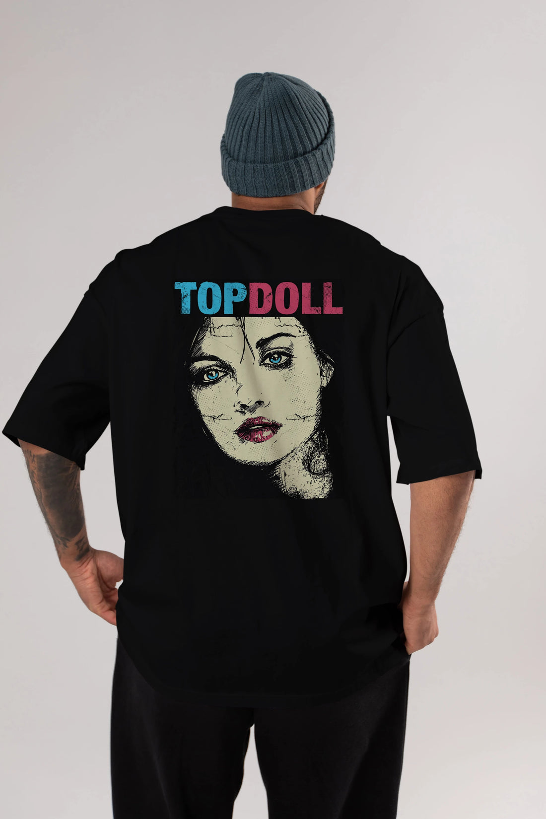 Topdoll Streetwear Arka Baskılı Oversize t-shirt Erkek Kadın Unisex