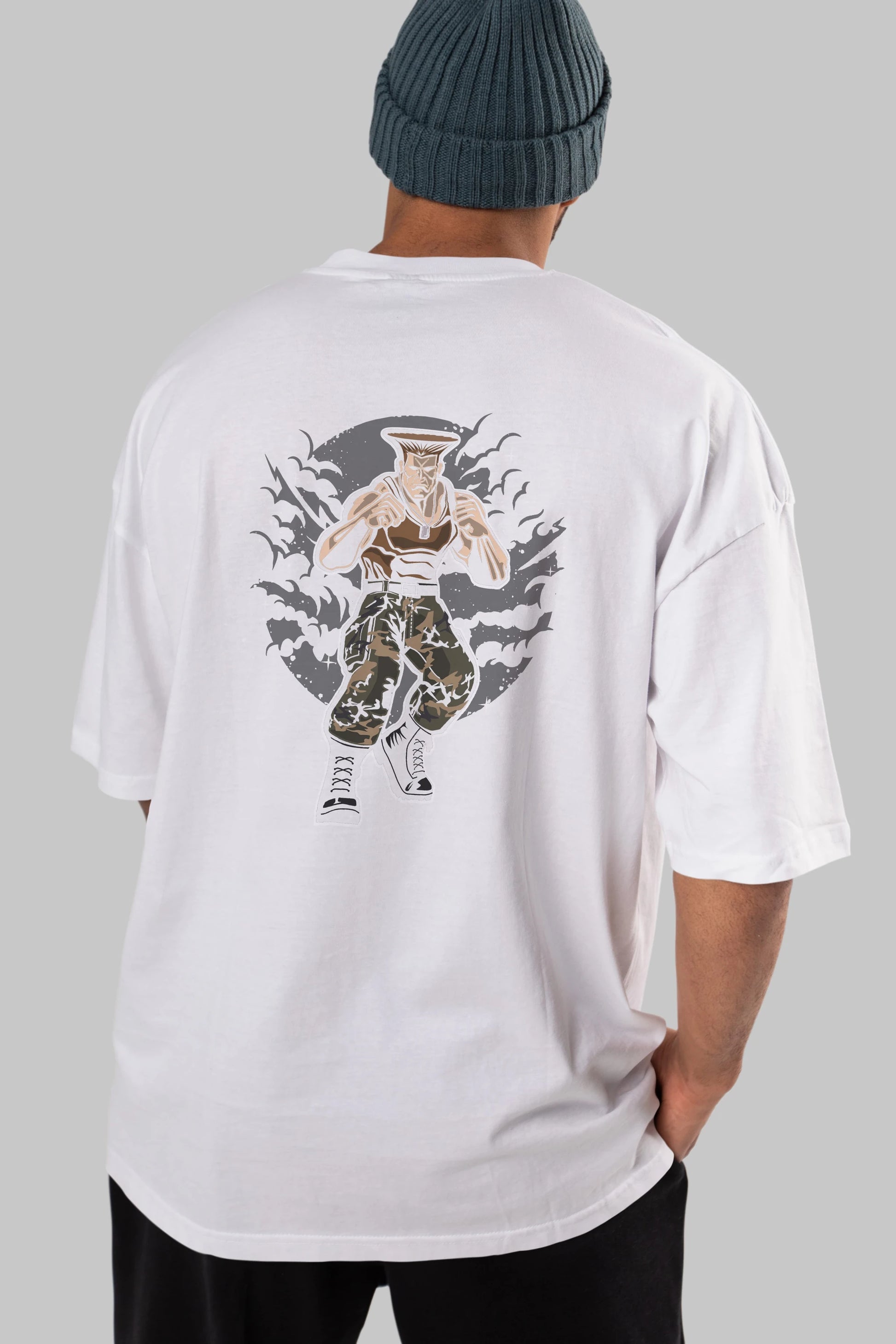 Guile Arka Baskılı Oversize t-shirt Erkek Kadın Unisex %100 Pamuk