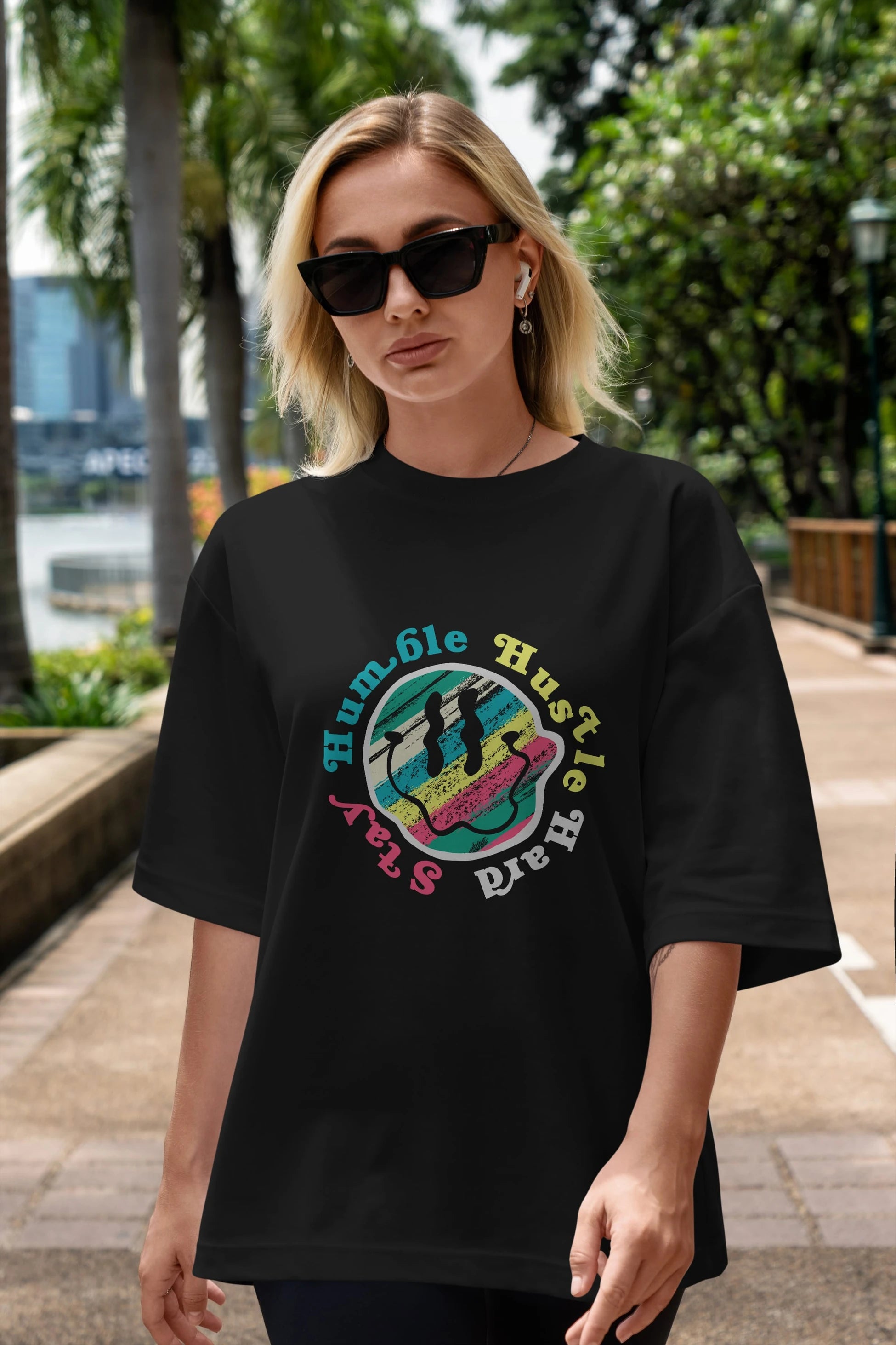 Stay Humble 2 Ön Baskılı Oversize t-shirt Erkek Kadın Unisex