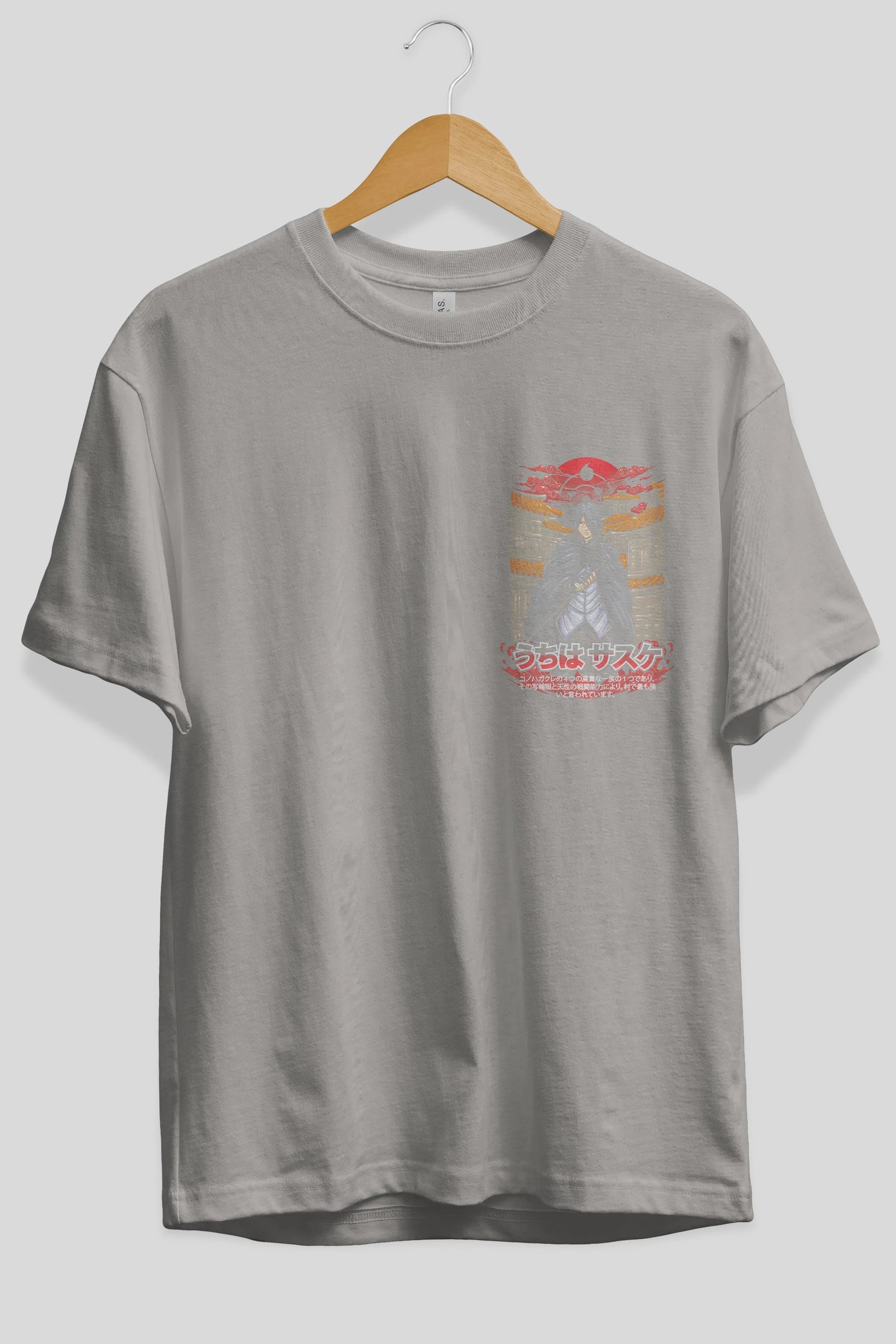 NARUTO SASUKE UCHIHA 1 Ön Sol Baskılı Oversize t-shirt Erkek Kadın Unisex %100 Pamuk Bisiklet Yaka tişort