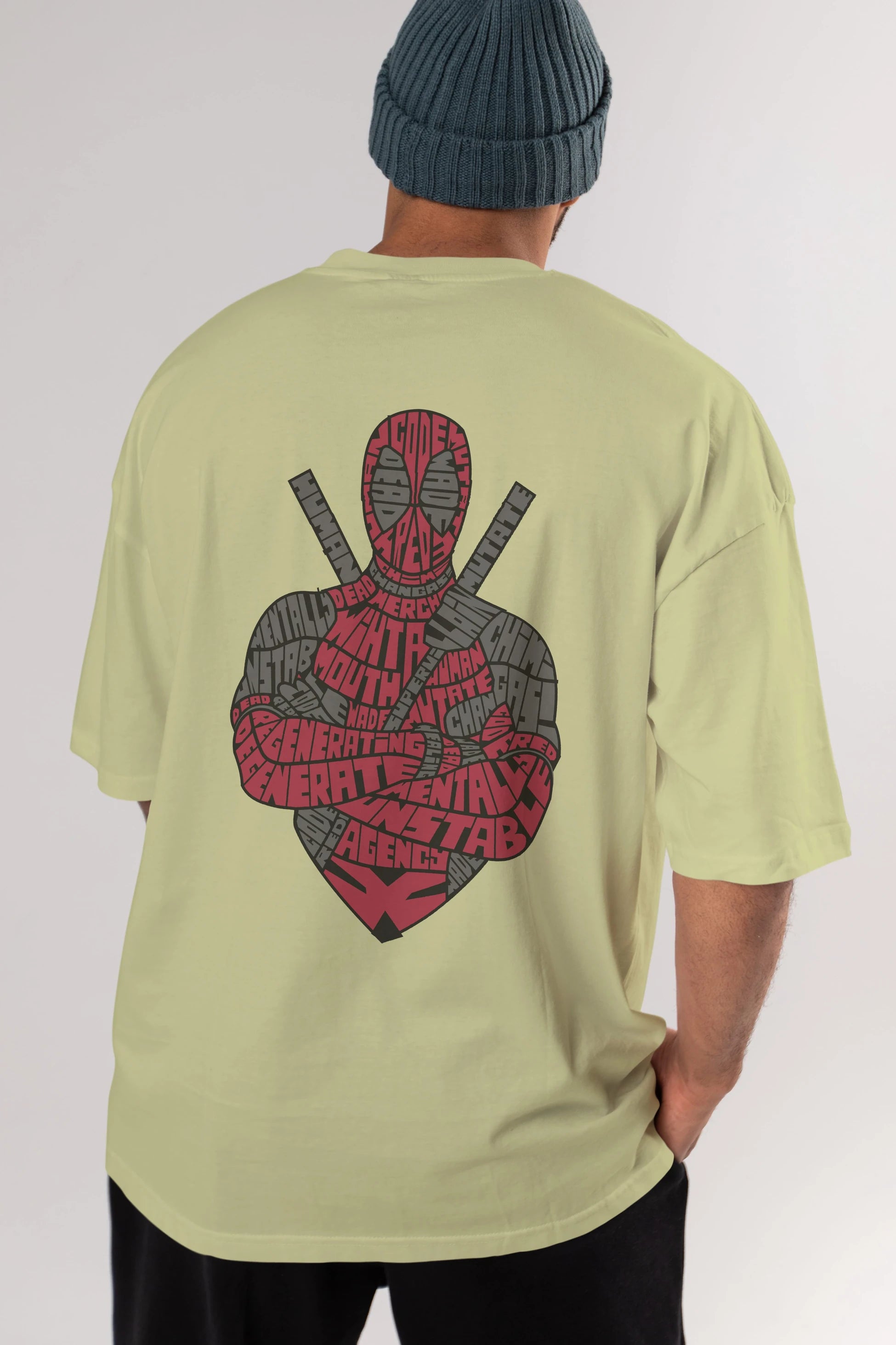 Dead Red Arka Baskılı Oversize t-shirt %100 pamuk Erkek Kadın Unisex