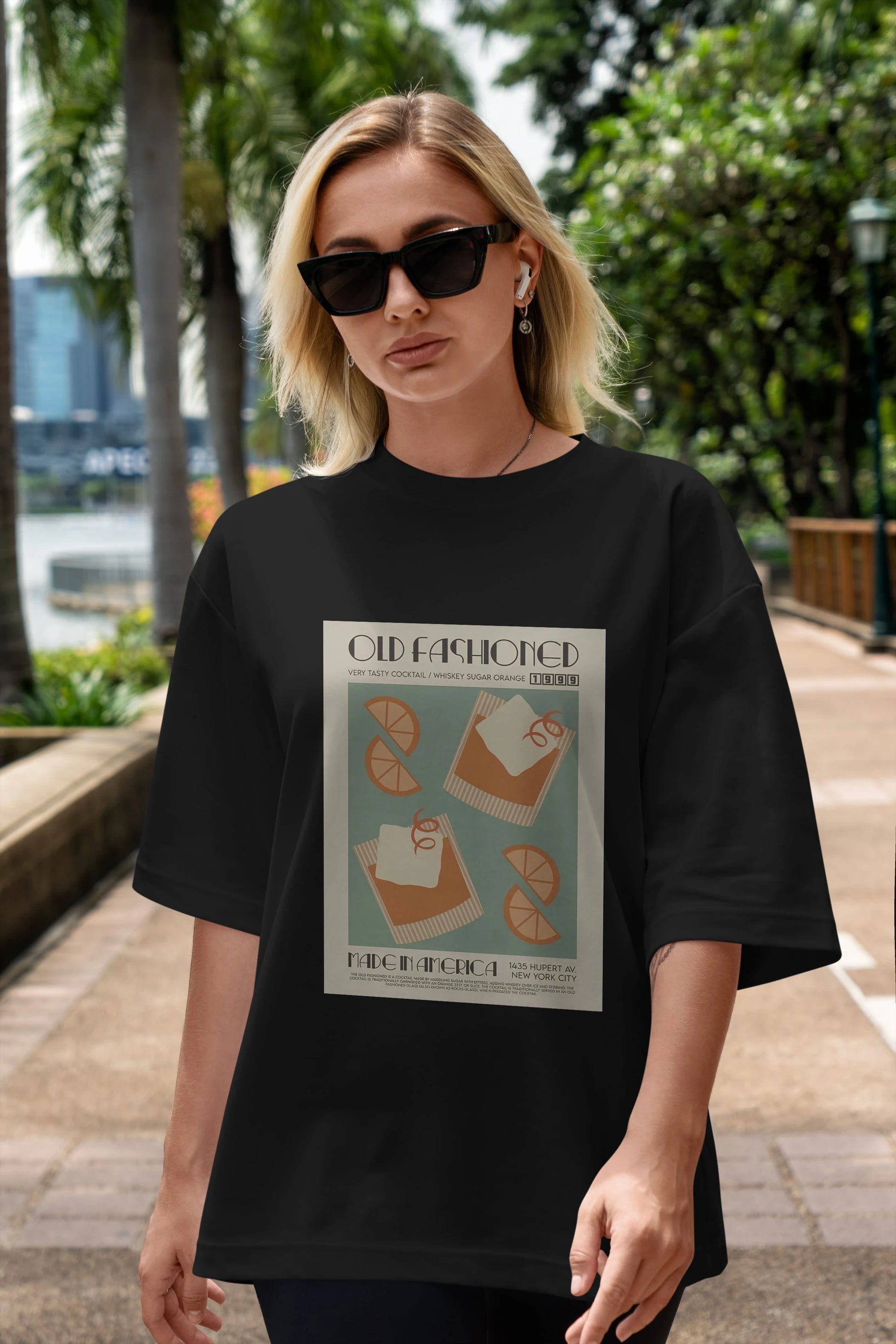 Old Fashioned 2 Ön Baskılı Oversize t-shirt Erkek Kadın Unisex %100 Pamuk Bisiklet Yaka tişort