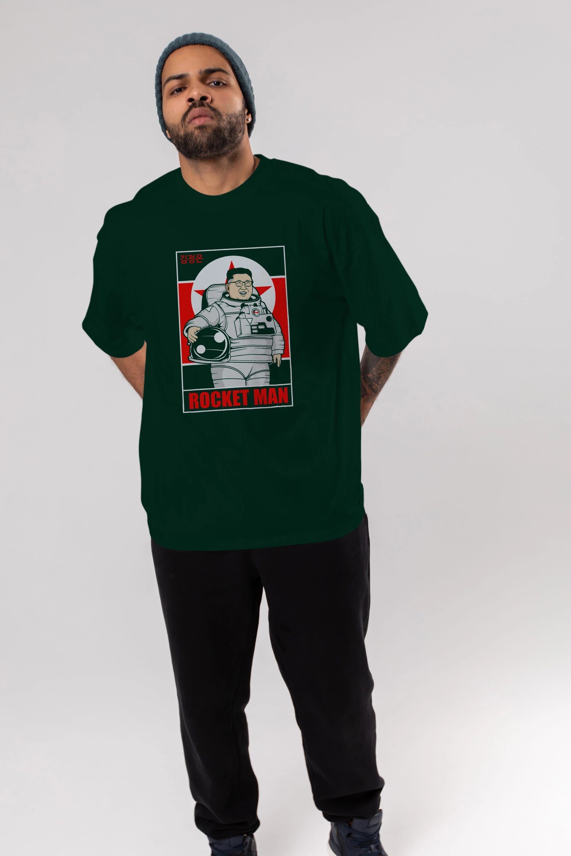 Astronot Kim Ön Baskılı Oversize t-shirt Erkek Kadın Unisex %100 Pamuk tişort