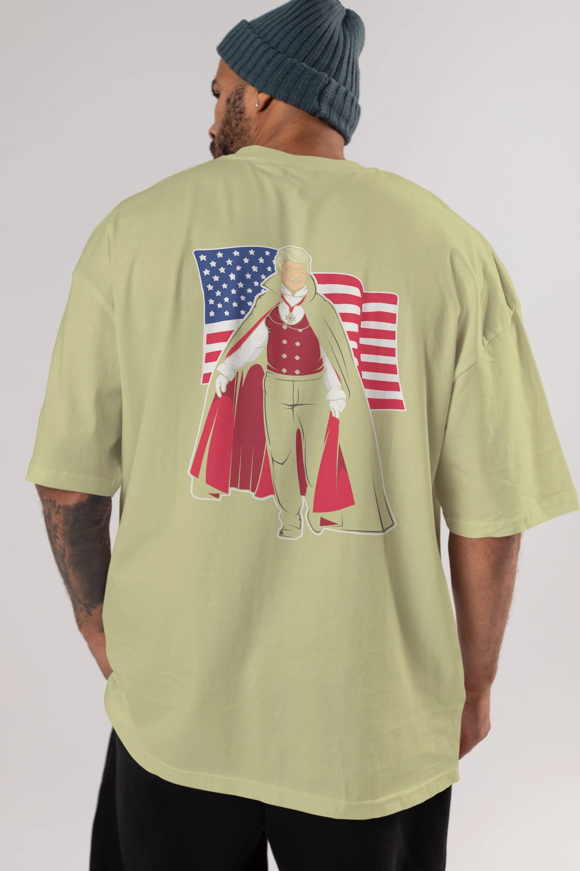 Trump Dracula Arka Baskılı Oversize t-shirt Erkek Kadın Unisex %100 Pamuk tişort
